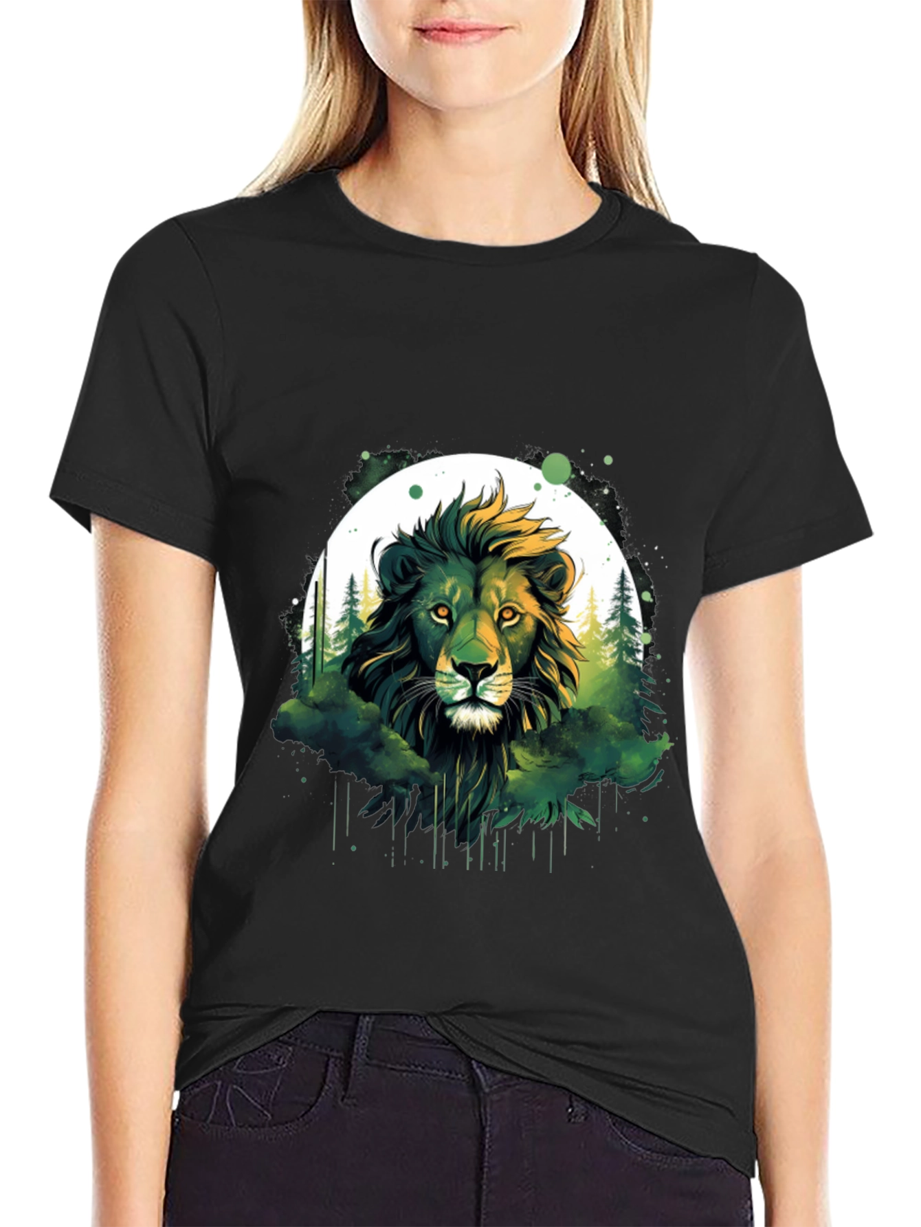 Lion Forest Graphic Tee - Nature Inspired Design