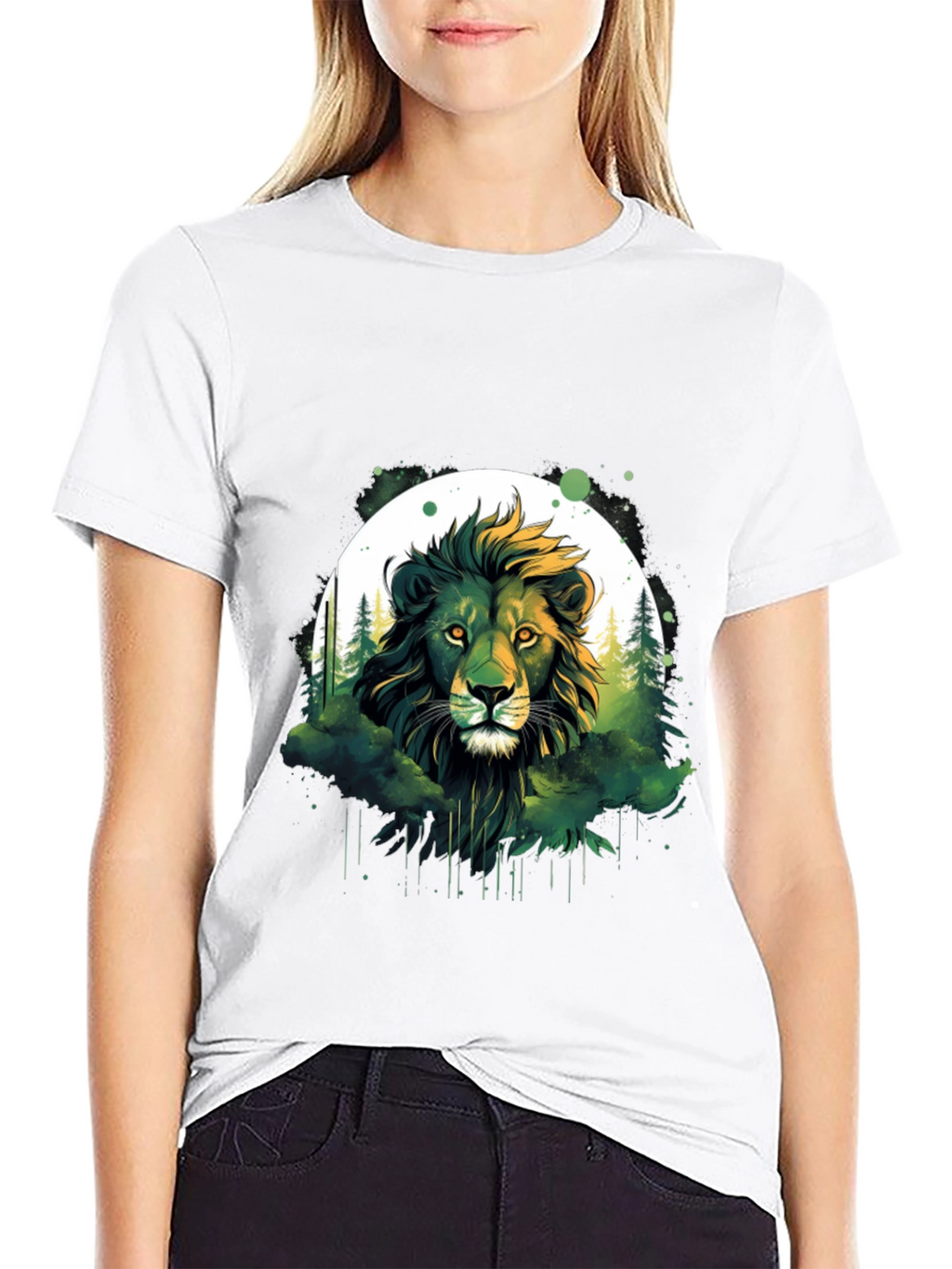 Lion Forest Graphic Tee - Nature Inspired Design