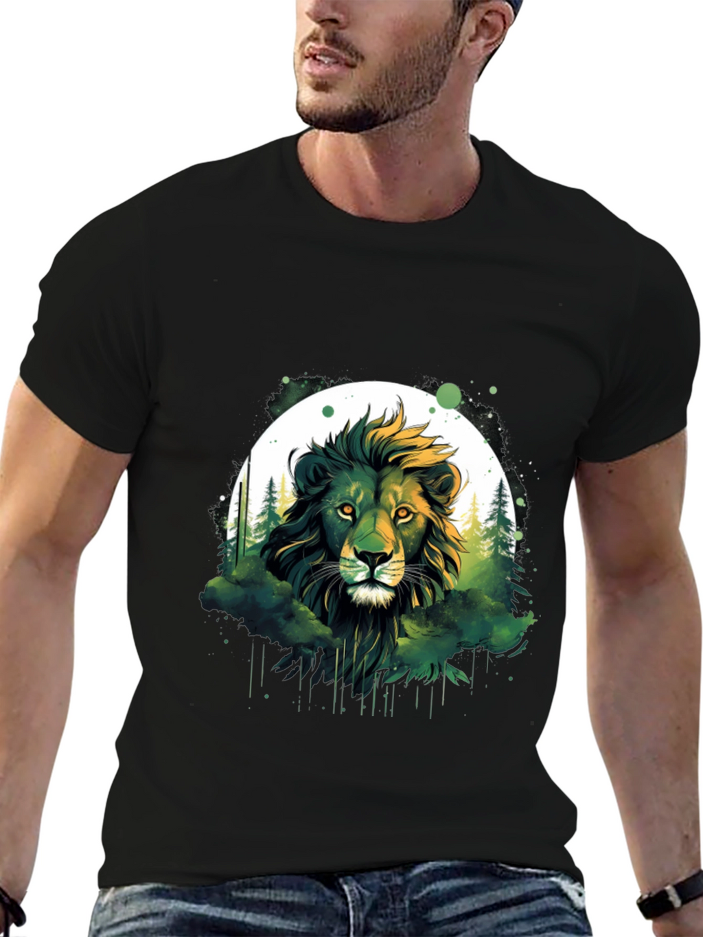 Lion Forest Graphic Tee - Nature Inspired Design