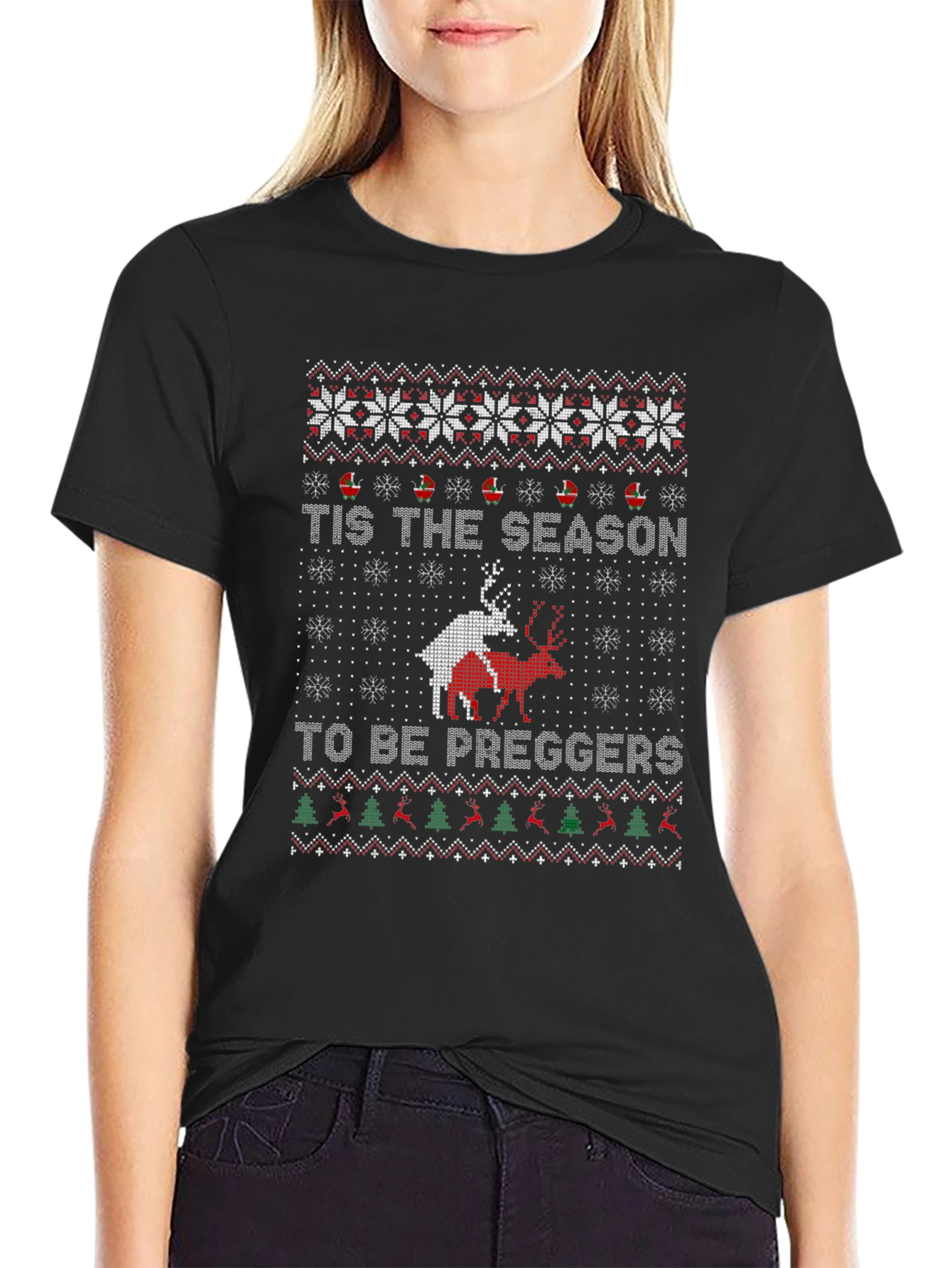 Funny Christmas T-Shirt - Tis the Season to be Preggers