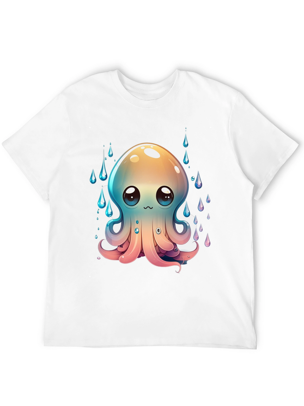 Cute Octopus Graphic Tee - Black
