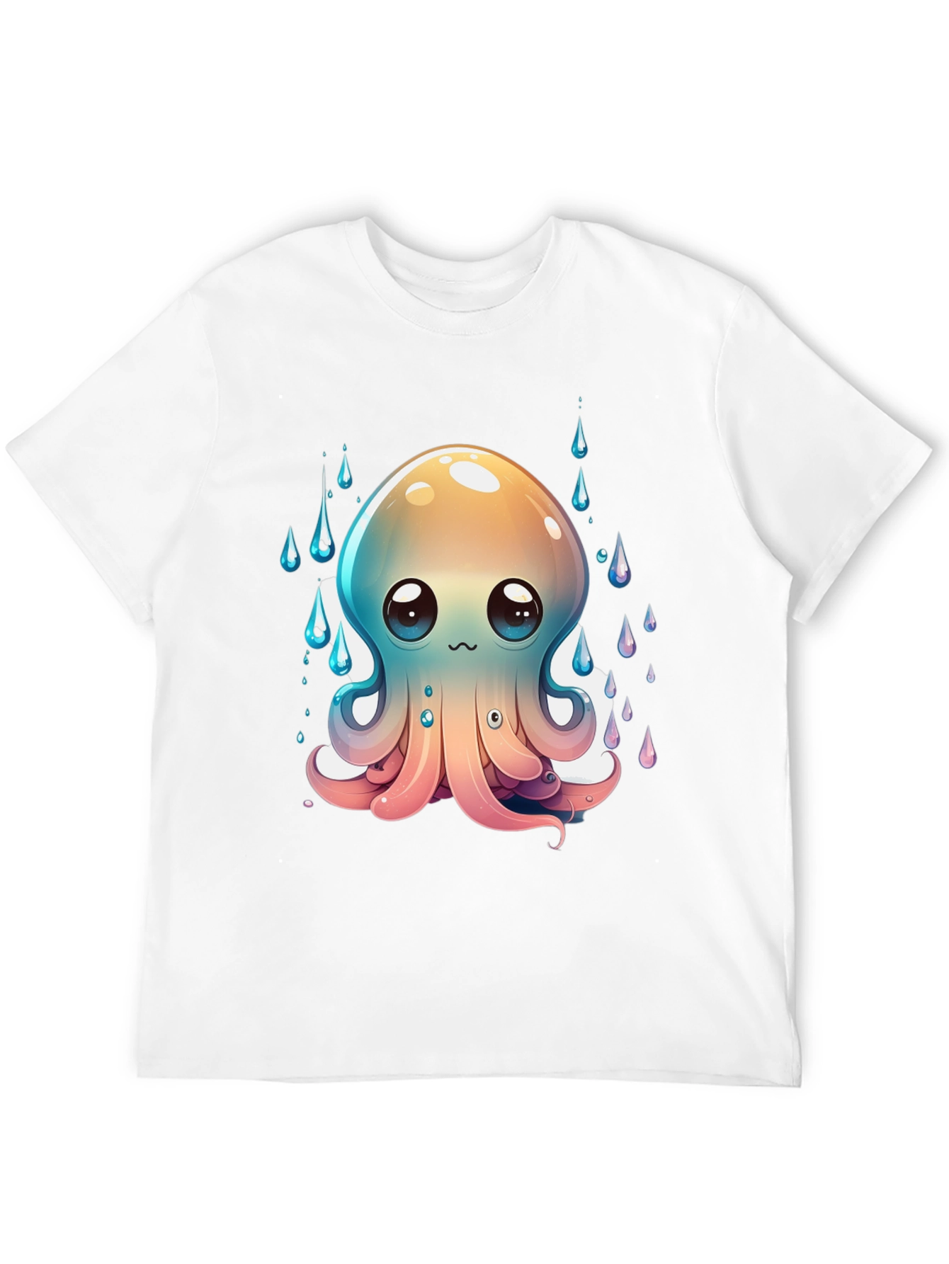 Cute Octopus Graphic Tee - Black