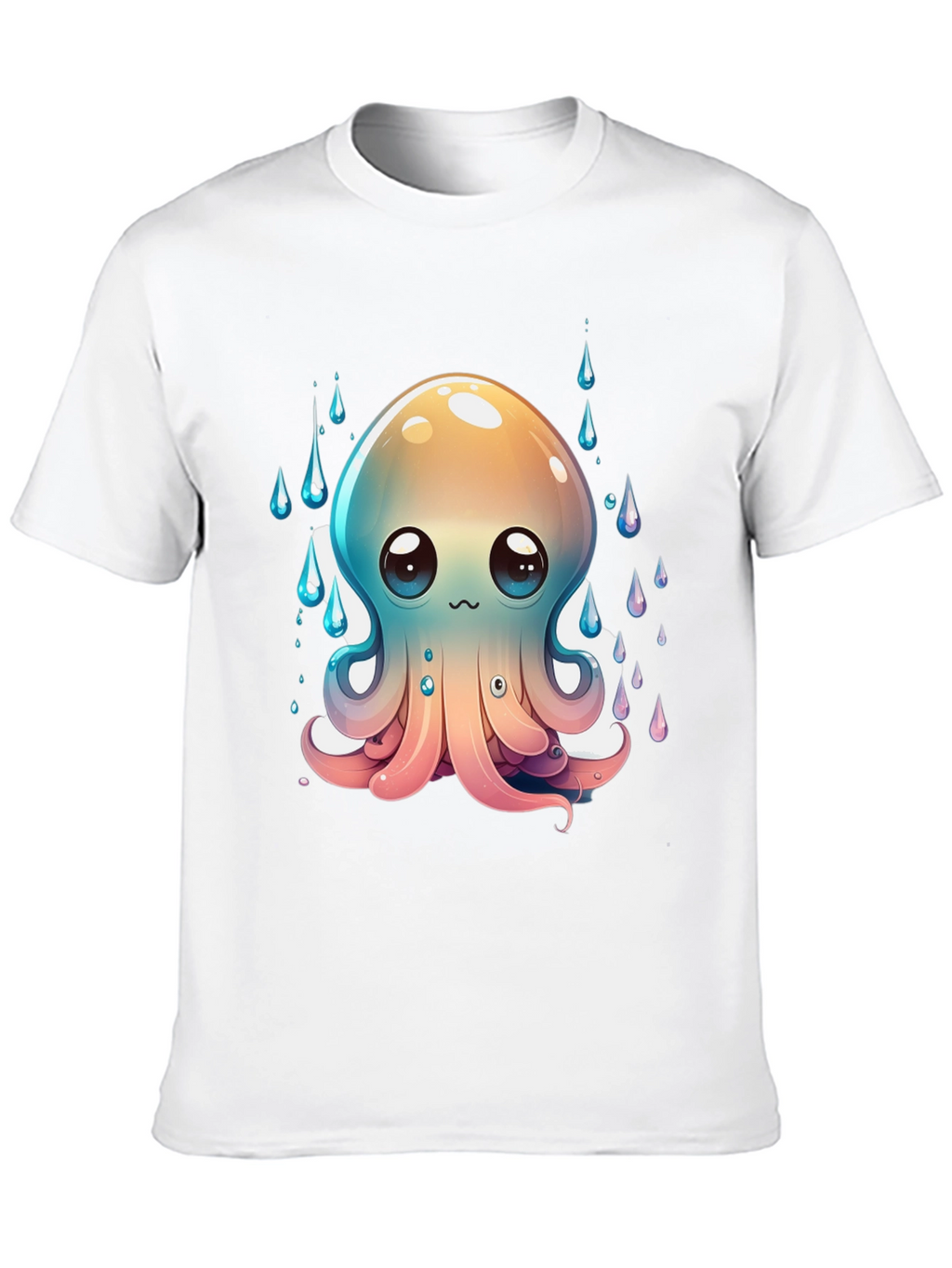 Cute Octopus Graphic Tee - Black