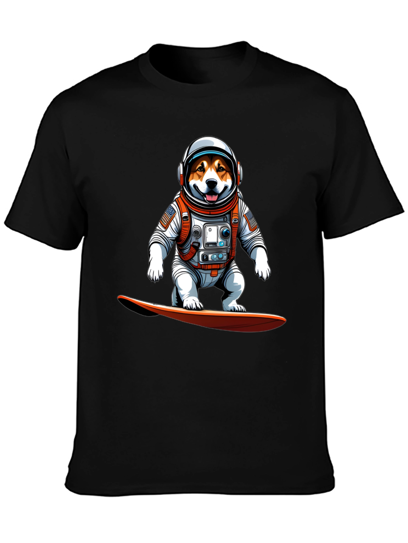 Astronaut Dog Surfing T-Shirt
