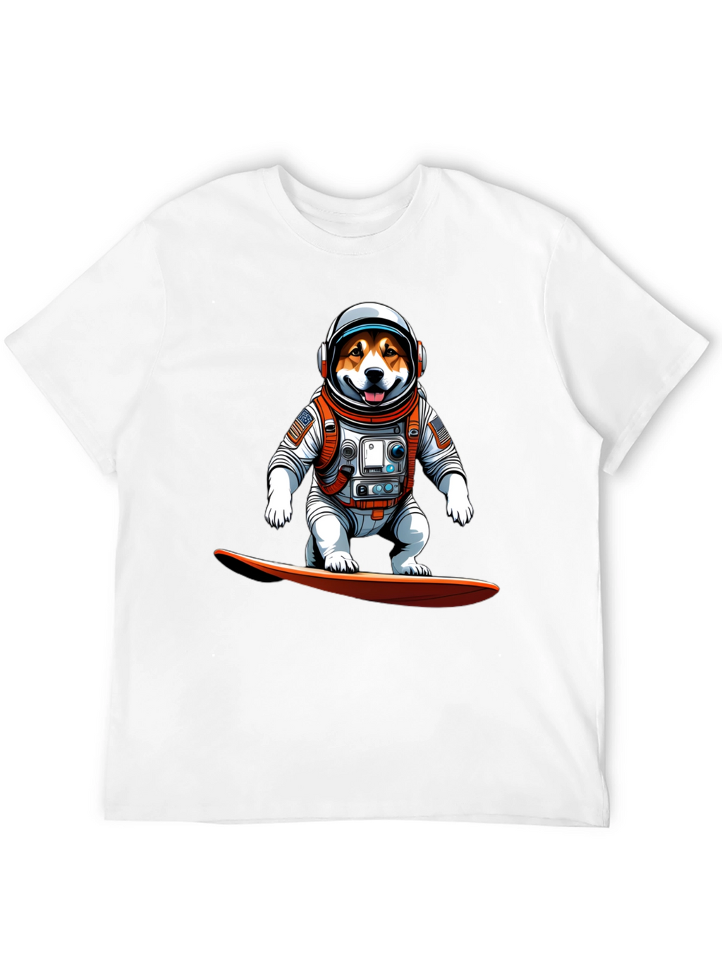 Astronaut Dog Surfing T-Shirt