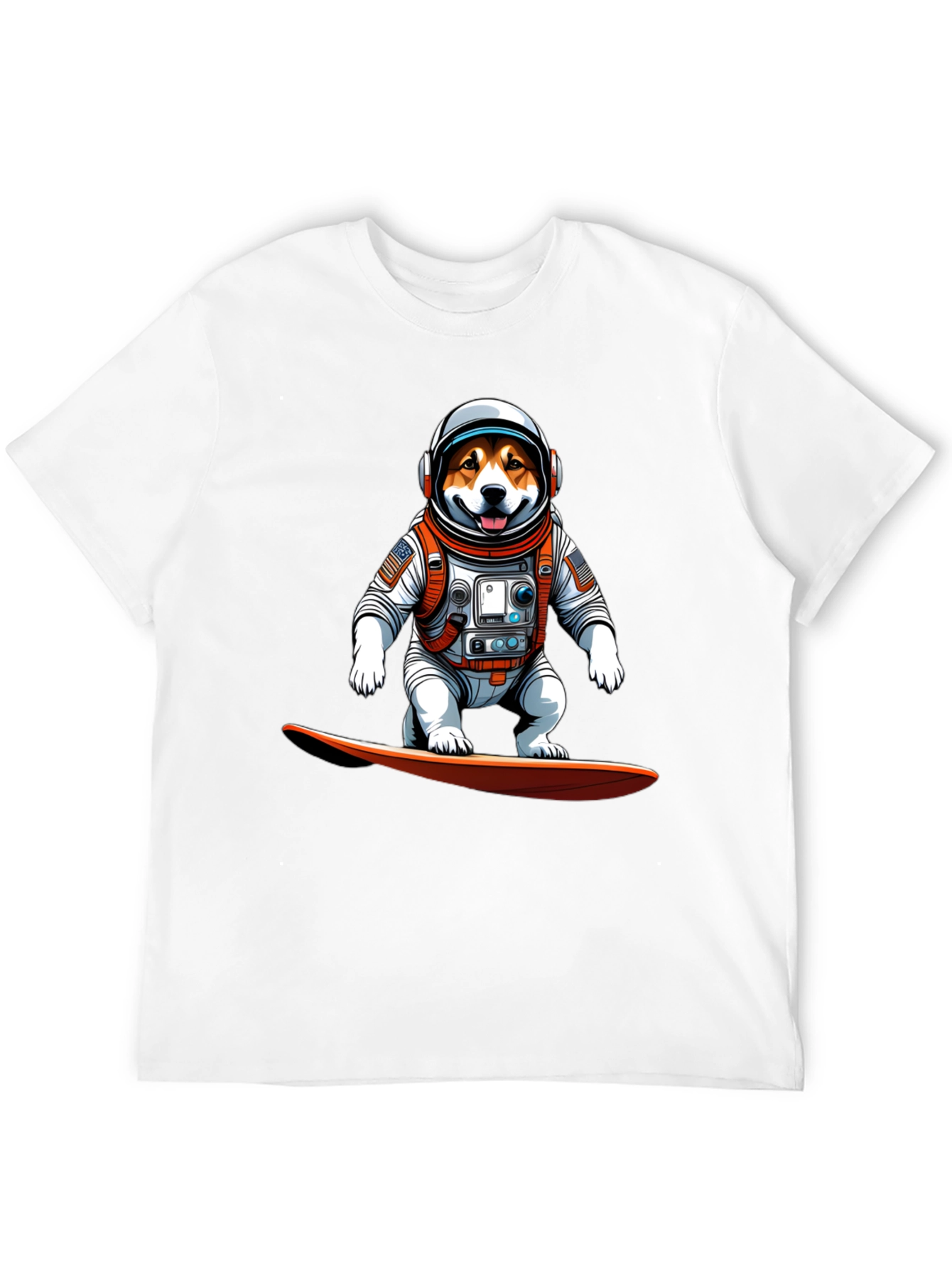 Astronaut Dog Surfing T-Shirt