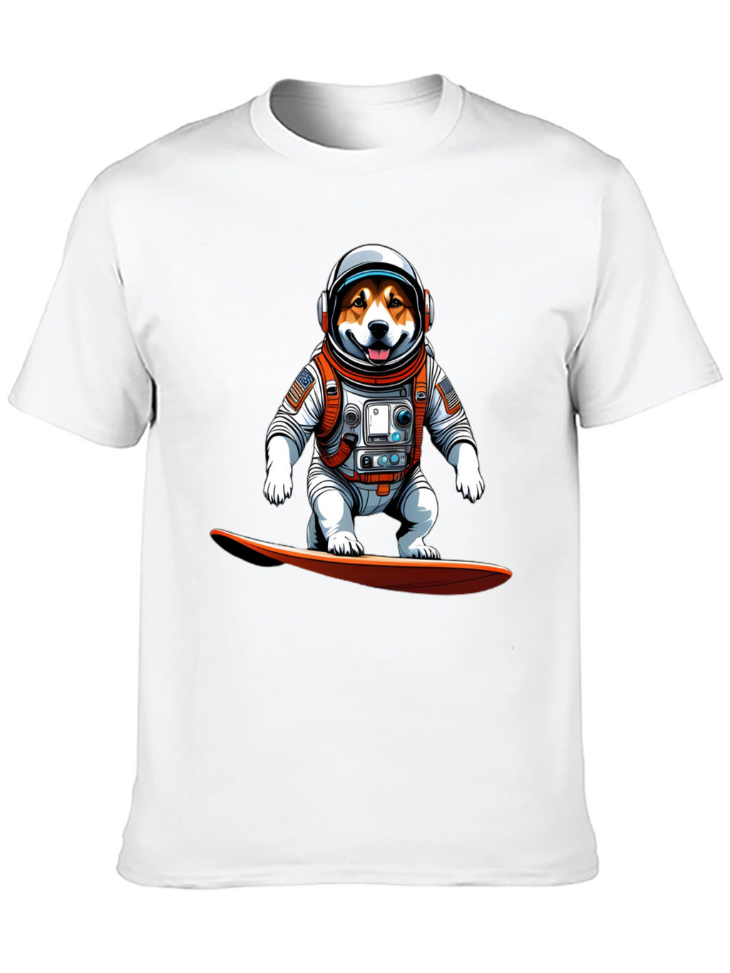 Astronaut Dog Surfing T-Shirt