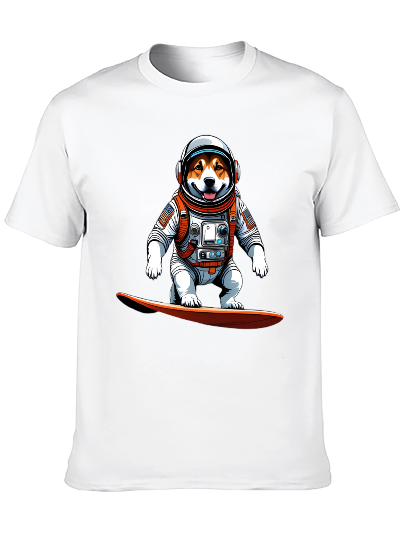 Astronaut Dog Surfing T-Shirt