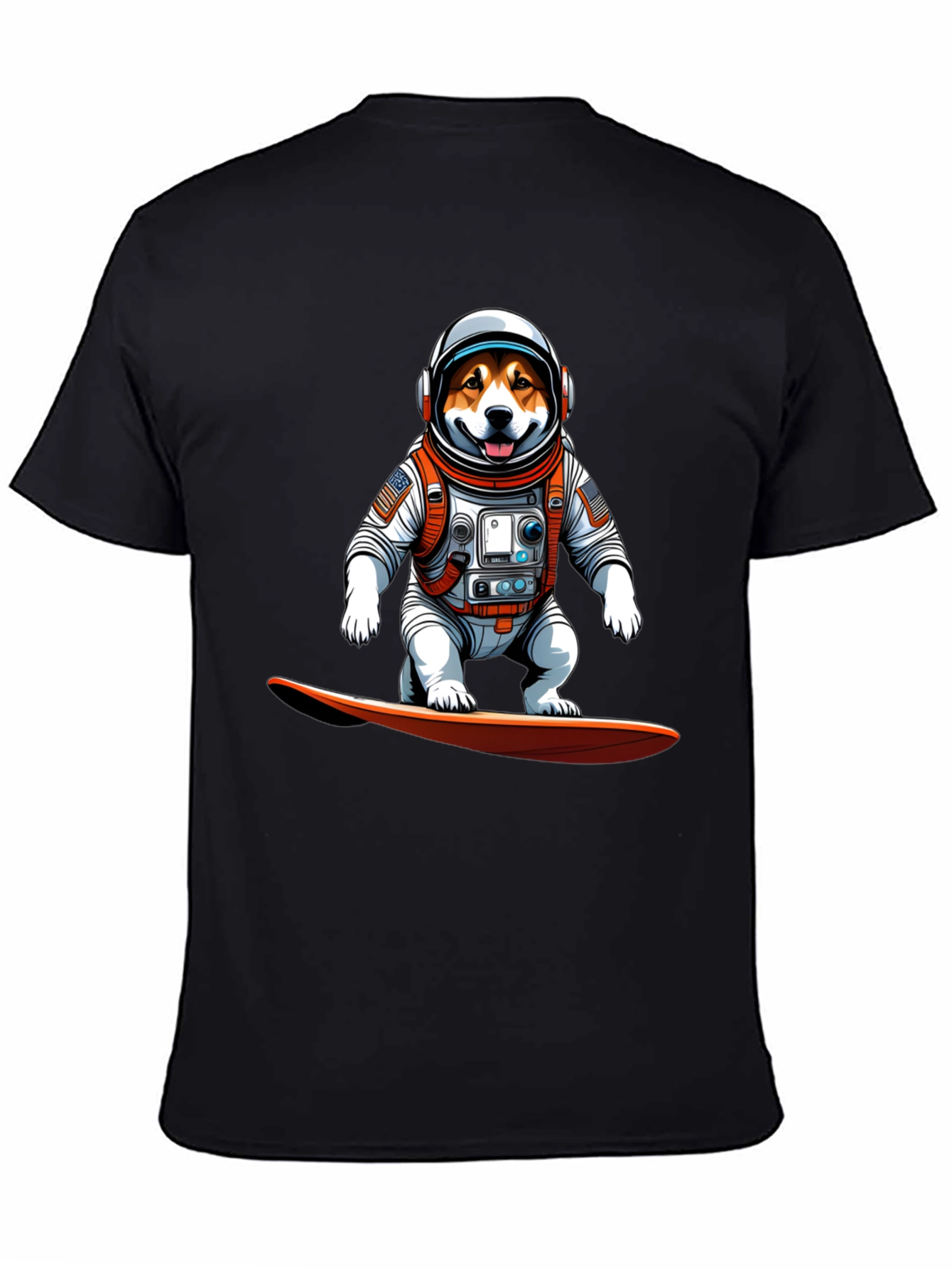 Astronaut Dog Surfing T-Shirt