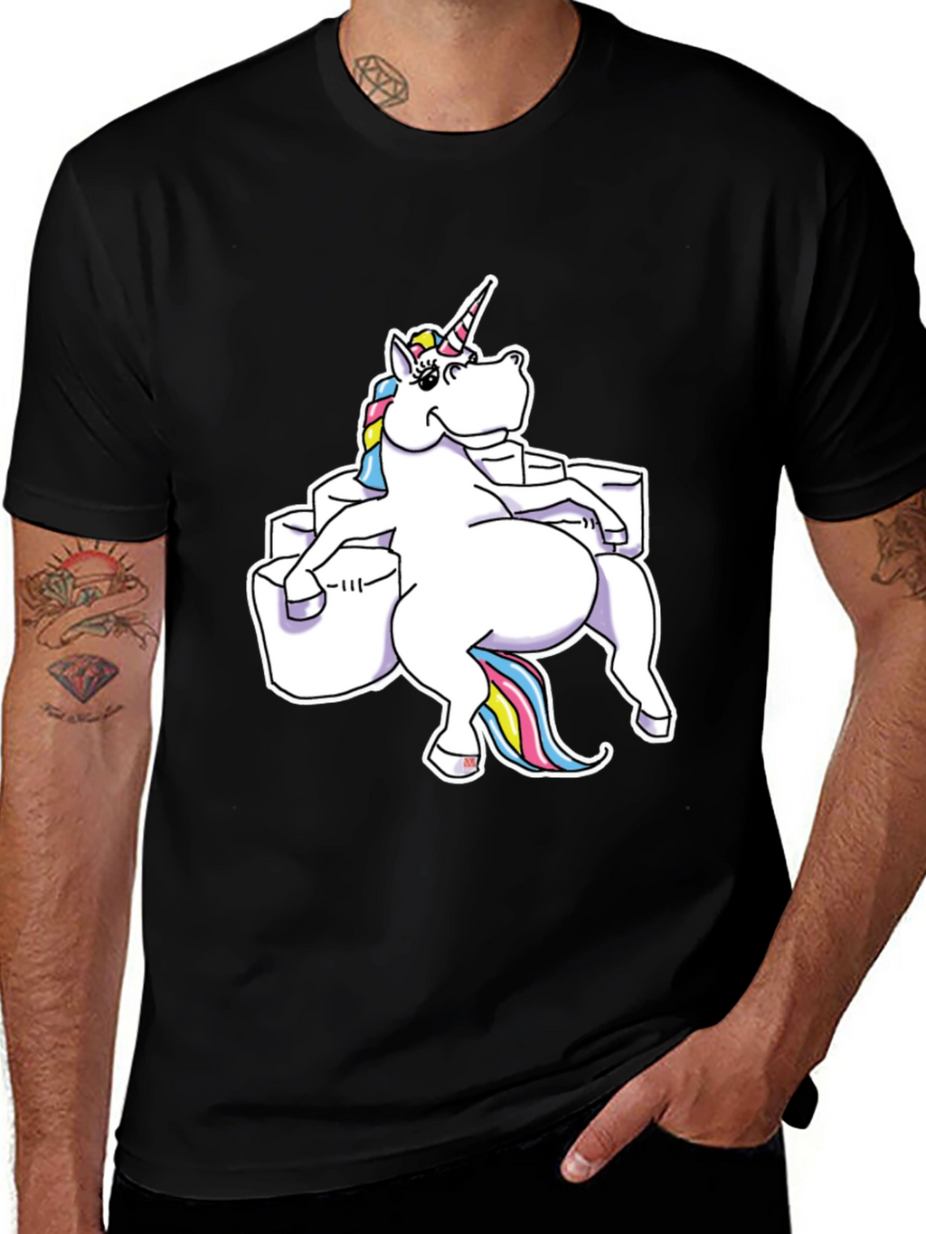 Unicorn Sitting on Toilet Paper T-Shirt