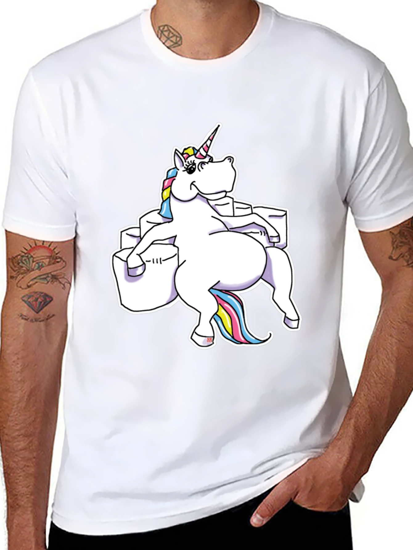 Unicorn Sitting on Toilet Paper T-Shirt