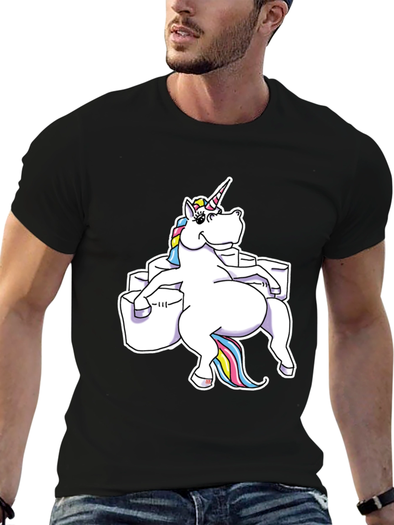 Unicorn Sitting on Toilet Paper T-Shirt