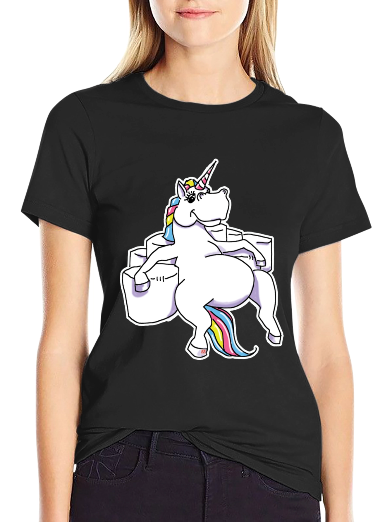 Unicorn Sitting on Toilet Paper T-Shirt
