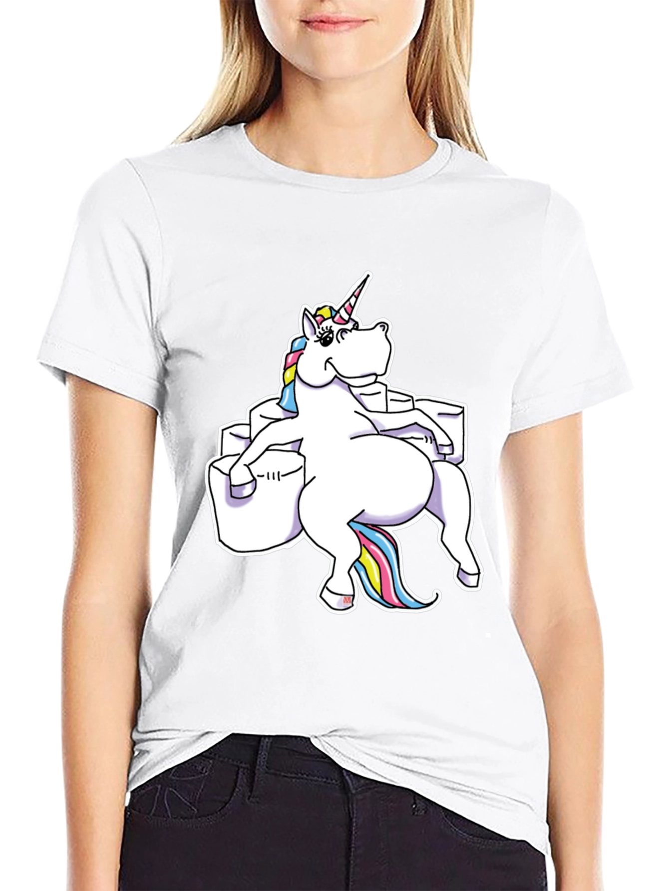 Unicorn Sitting on Toilet Paper T-Shirt