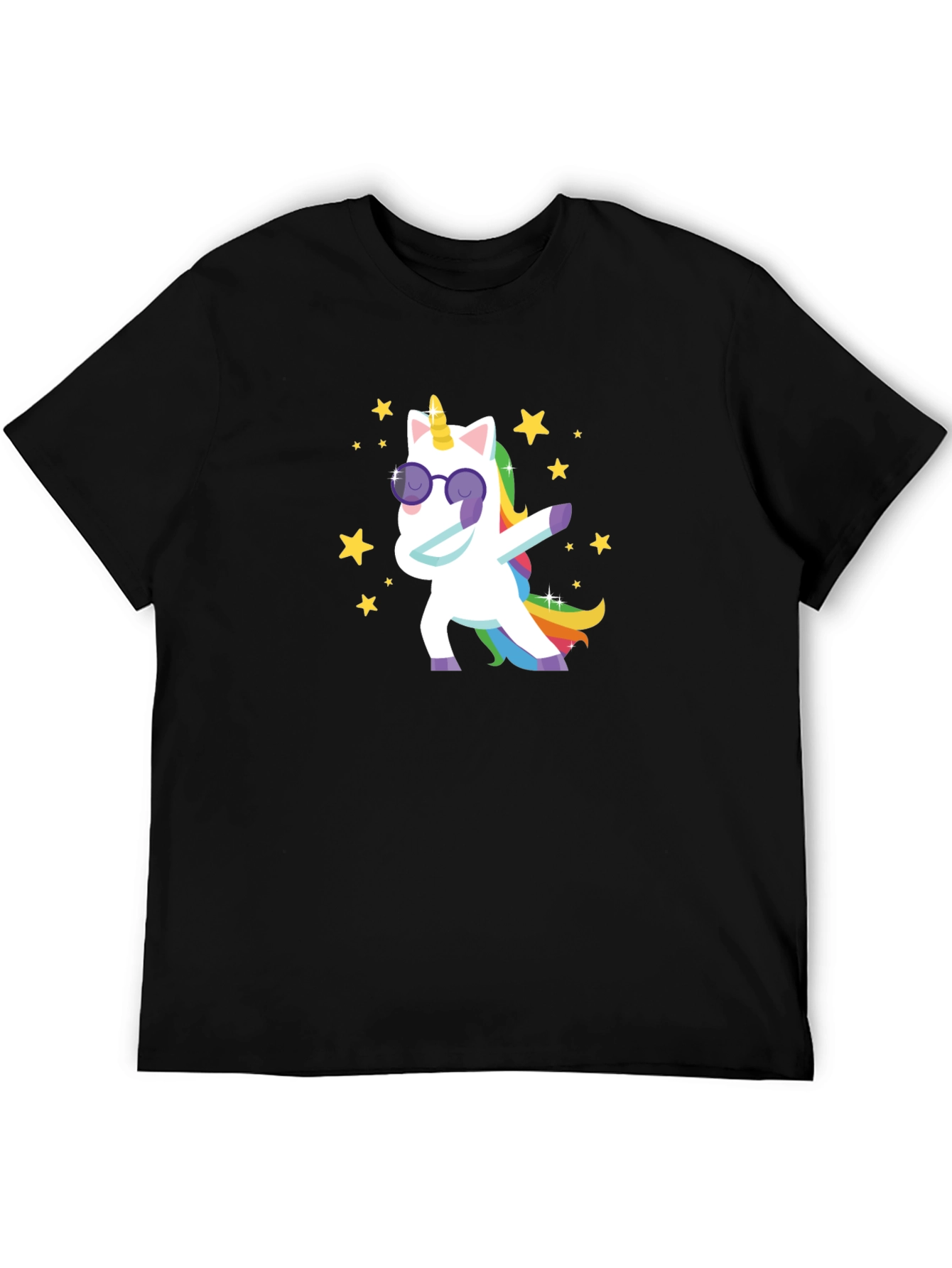 Dabbing Unicorn T-Shirt - Black Cotton Tee