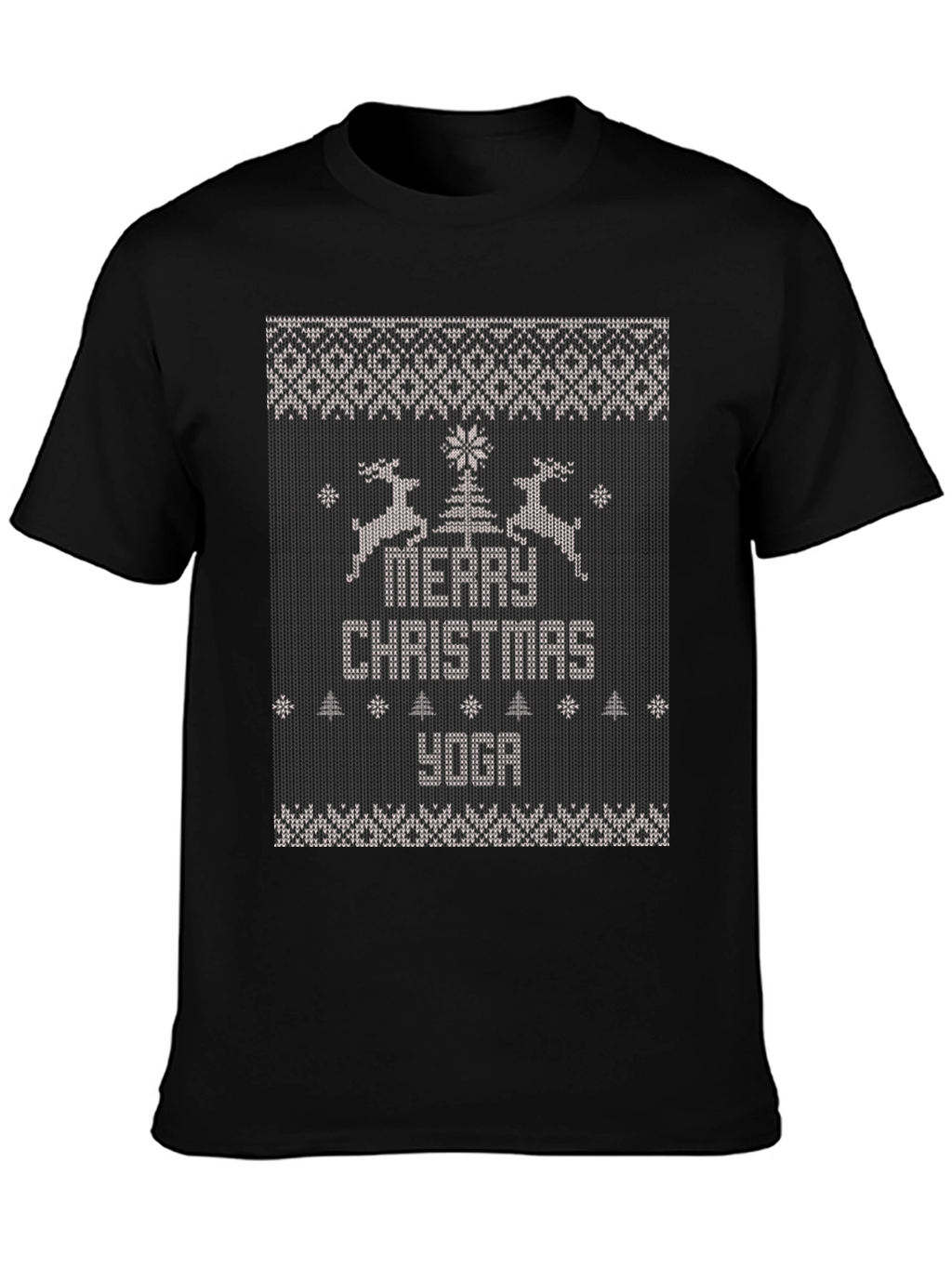 Merry Christmas Yoga Ugly Christmas Sweater T-Shirt