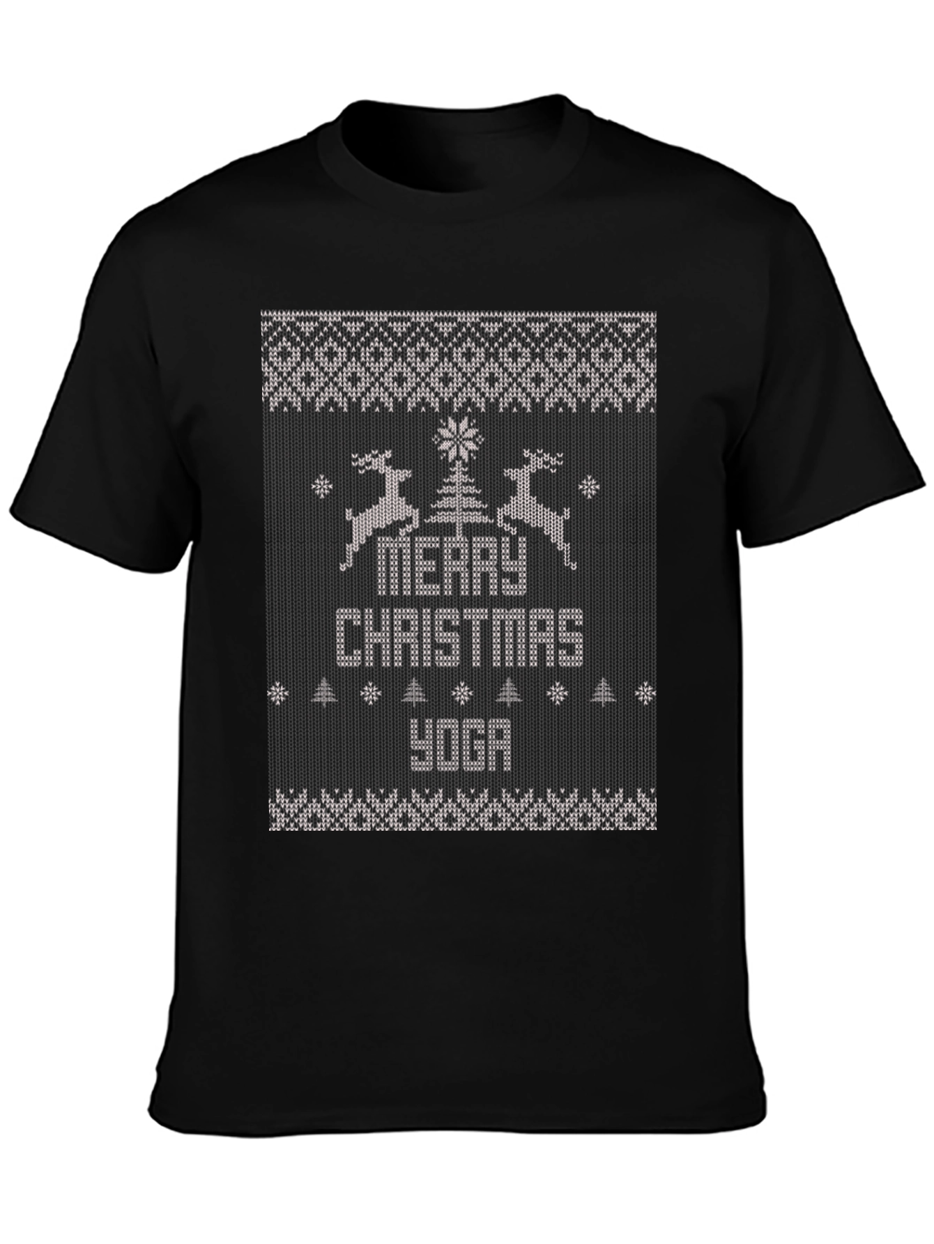 Merry Christmas Yoga Ugly Christmas Sweater T-Shirt