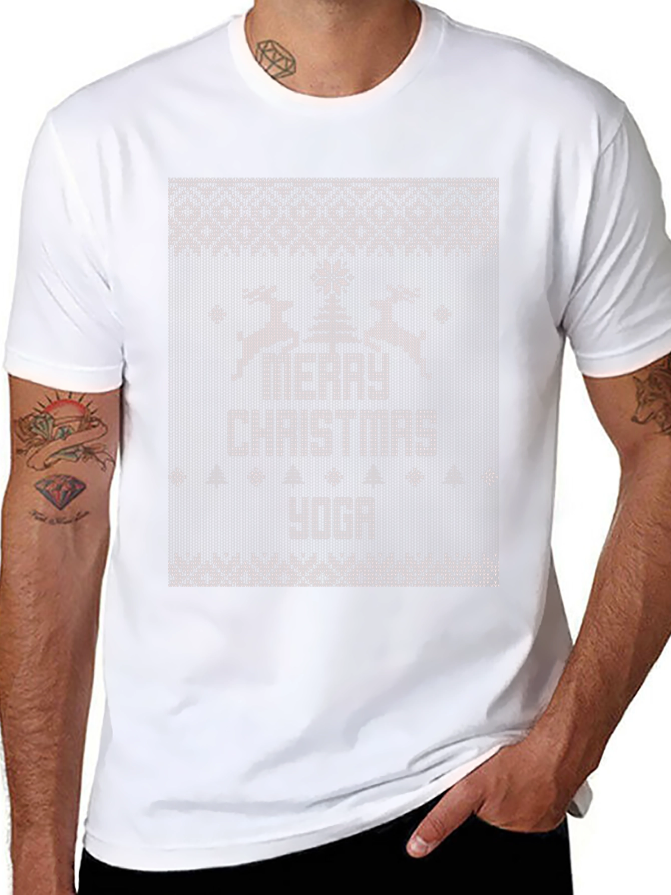 Merry Christmas Yoga Ugly Christmas Sweater T-Shirt