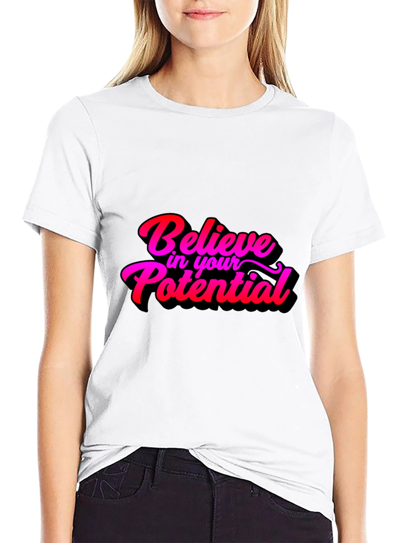 Believe in Your Potential Black T-Shirt
