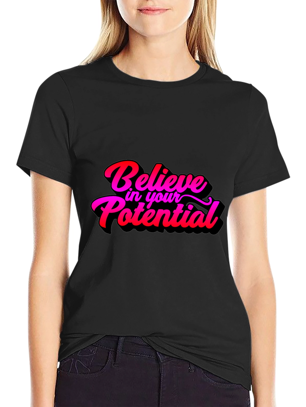 Believe in Your Potential Black T-Shirt