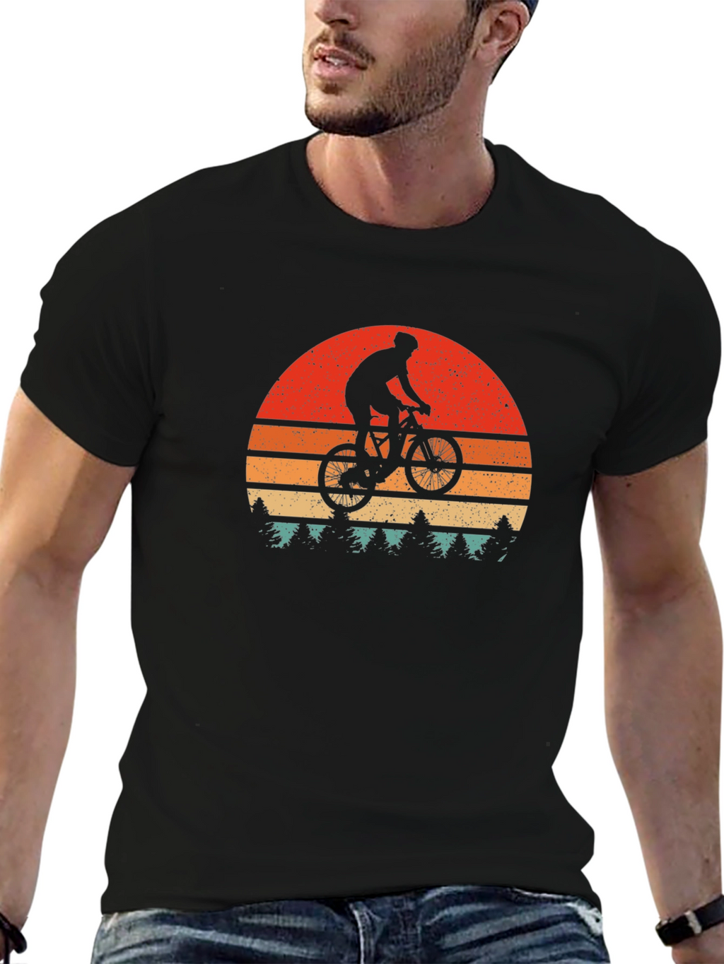 Mountain Bike Sunset Graphic Tee