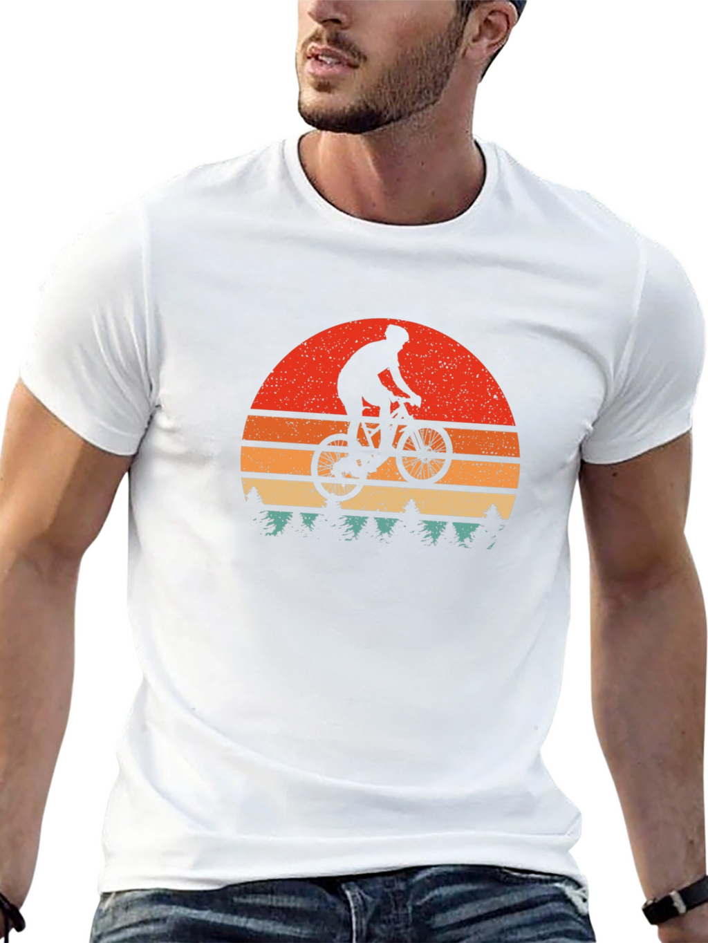 Mountain Bike Sunset Graphic Tee