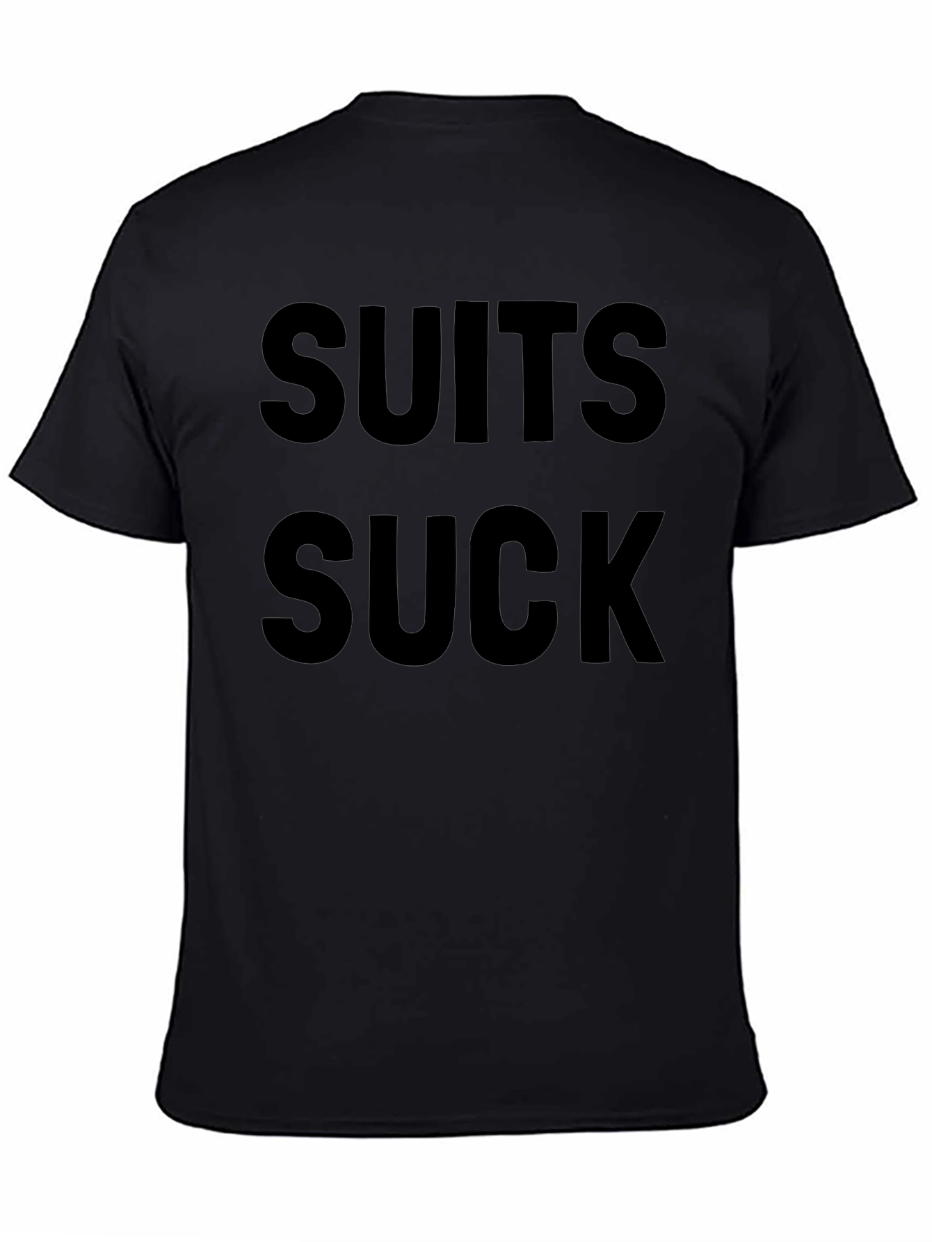 Suits Suck Black Graphic Tee - Casual Style