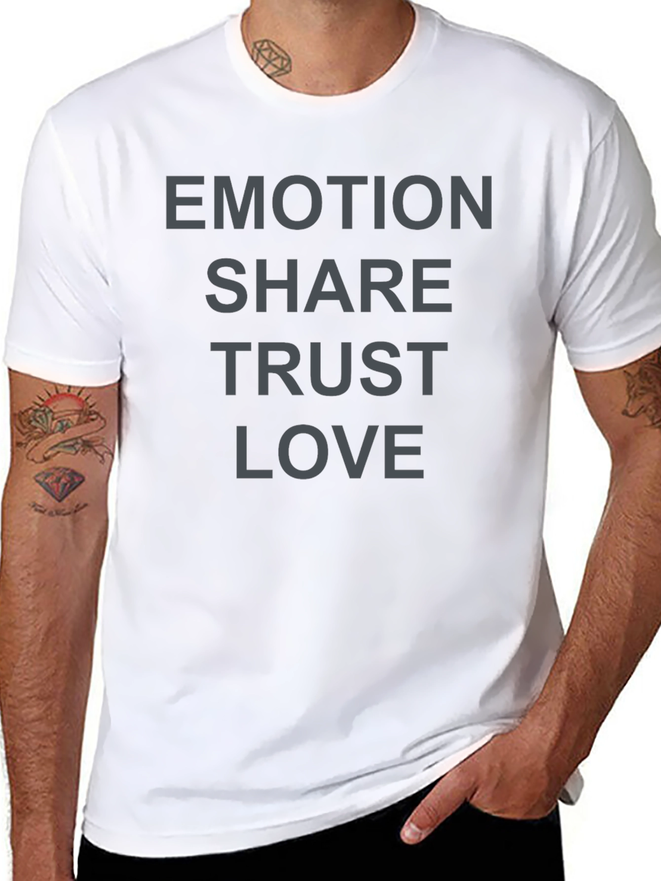 Emotion Share Trust Love Black T-Shirt