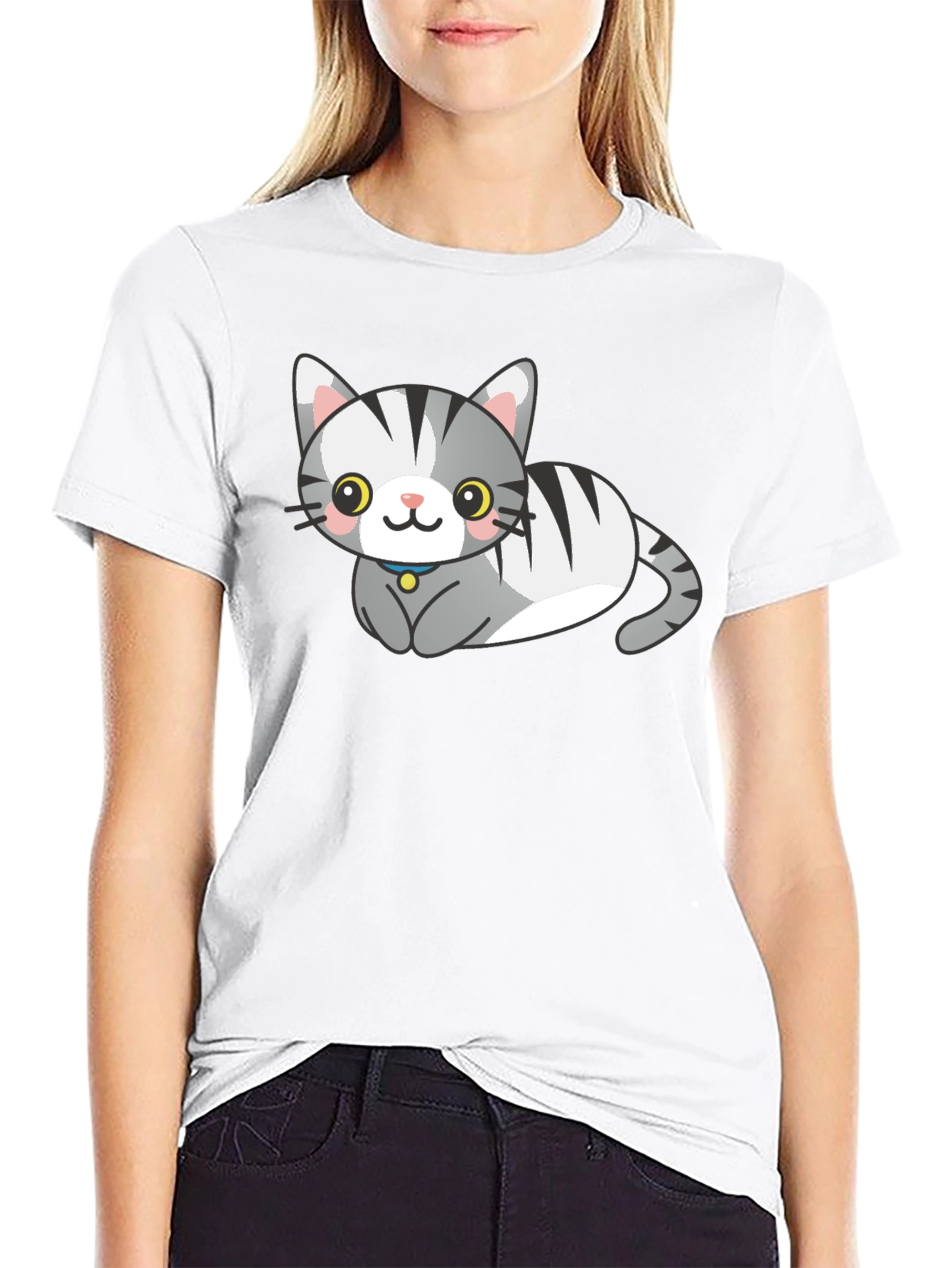Cute Cartoon Cat Graphic Tee