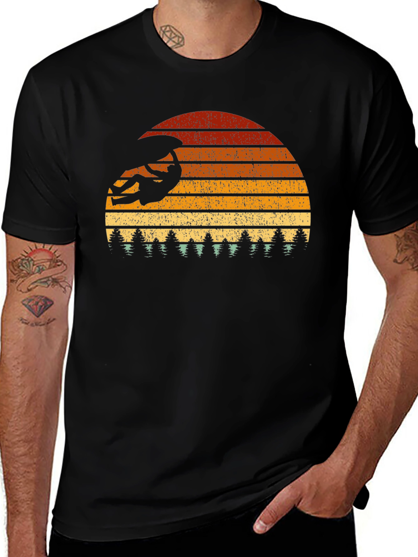 Climbing Sunset Graphic Tee - Black