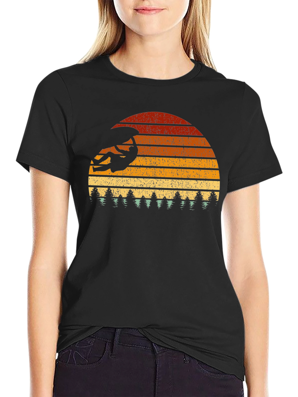 Climbing Sunset Graphic Tee - Black