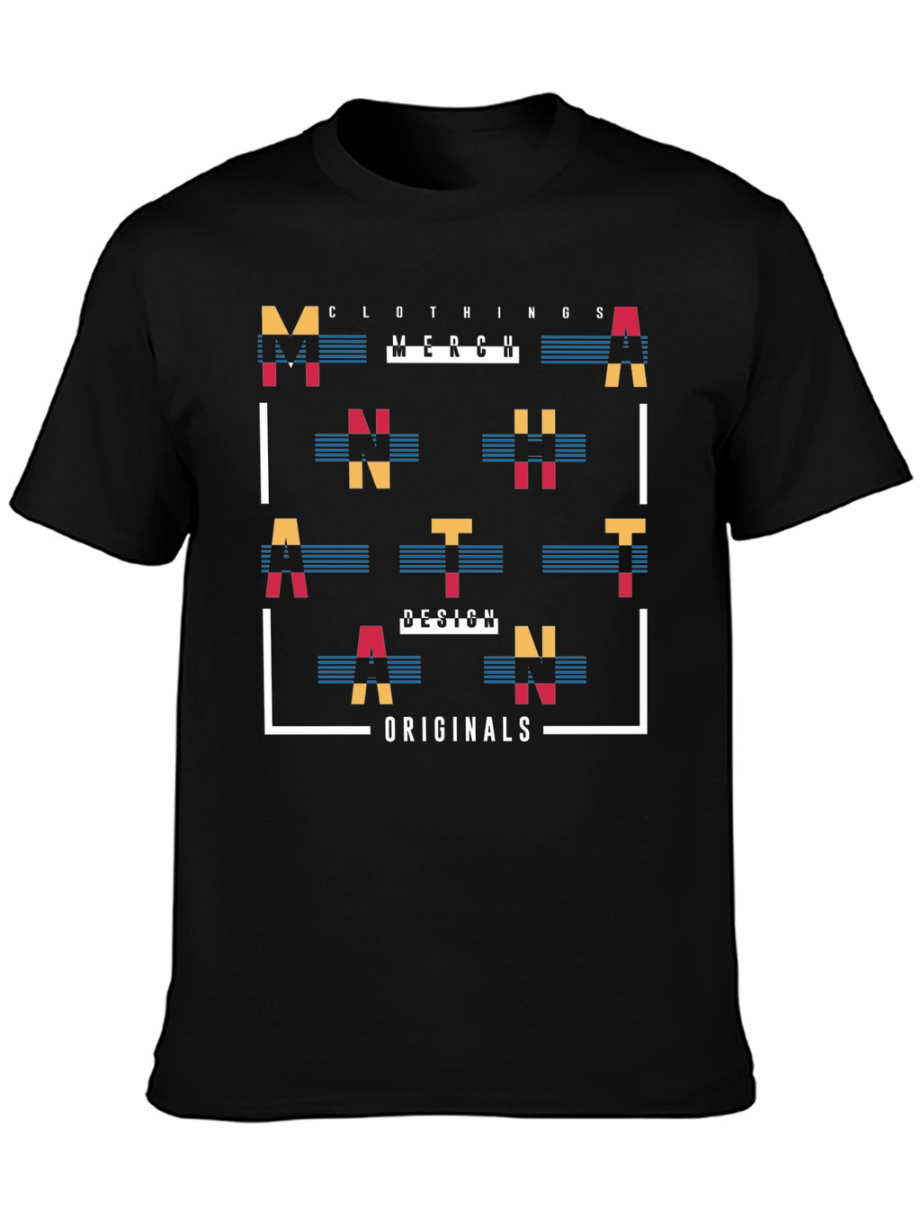 Abstract Graphic Print Mens Black T-Shirt