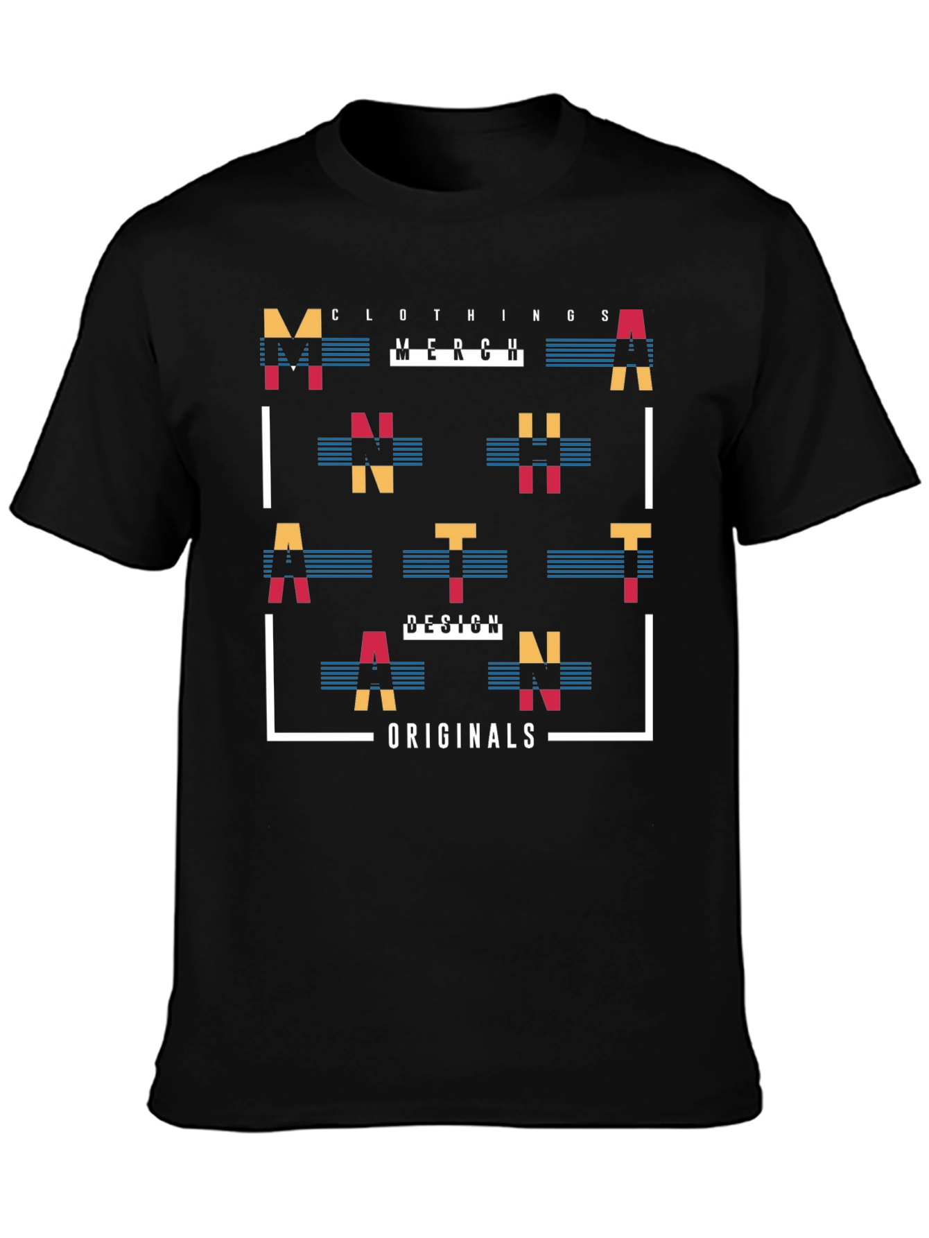 Abstract Graphic Print Mens Black T-Shirt