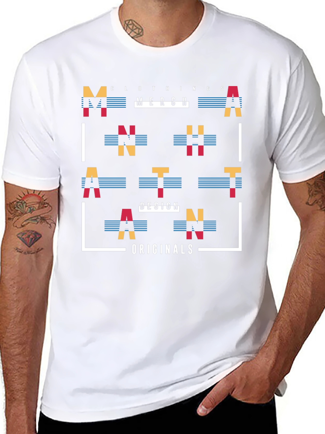 Abstract Graphic Print Mens Black T-Shirt