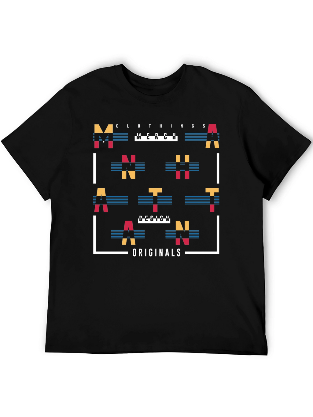 Abstract Graphic Print Mens Black T-Shirt