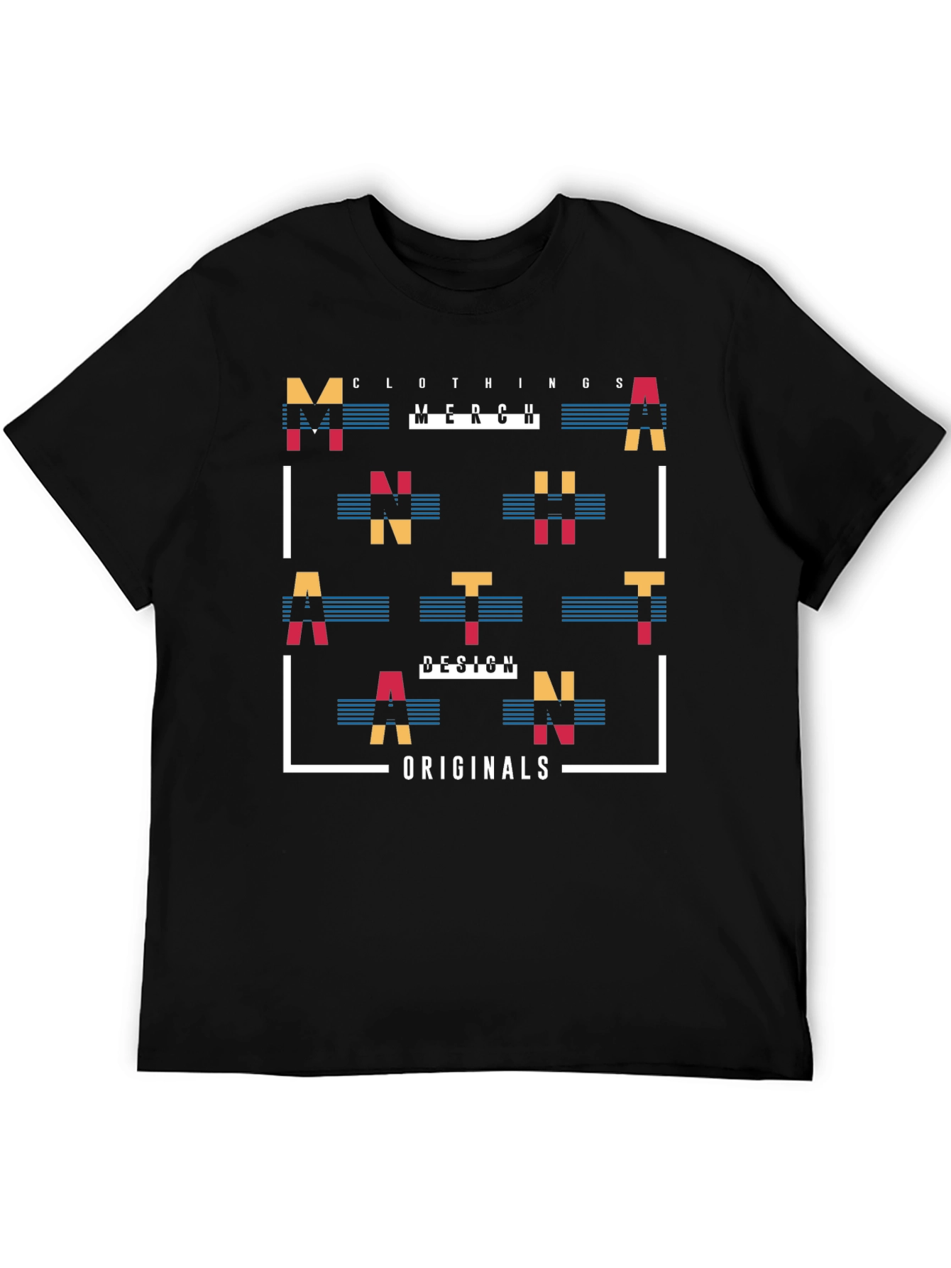 Abstract Graphic Print Mens Black T-Shirt