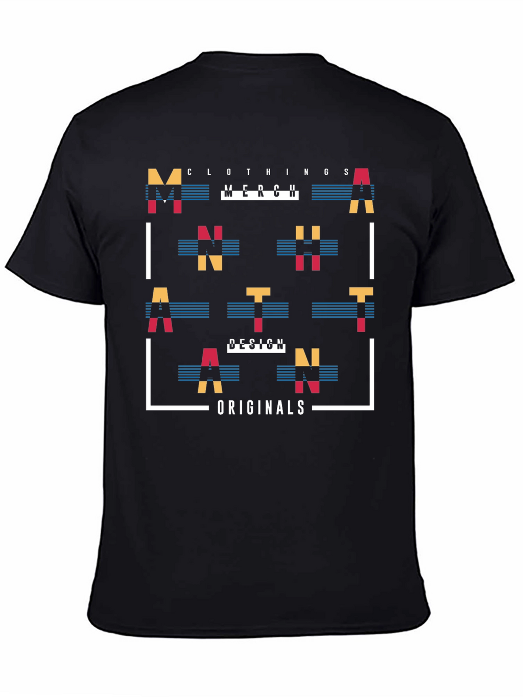 Abstract Graphic Print Mens Black T-Shirt
