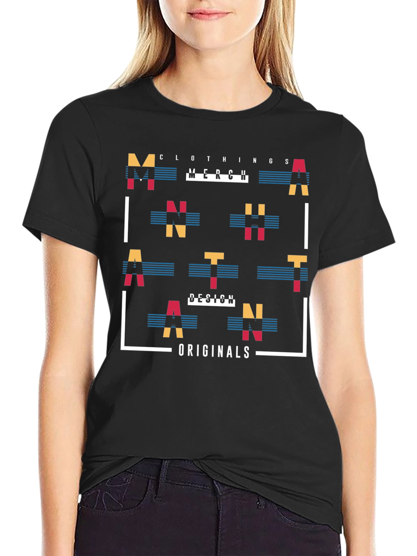 Abstract Graphic Print Mens Black T-Shirt