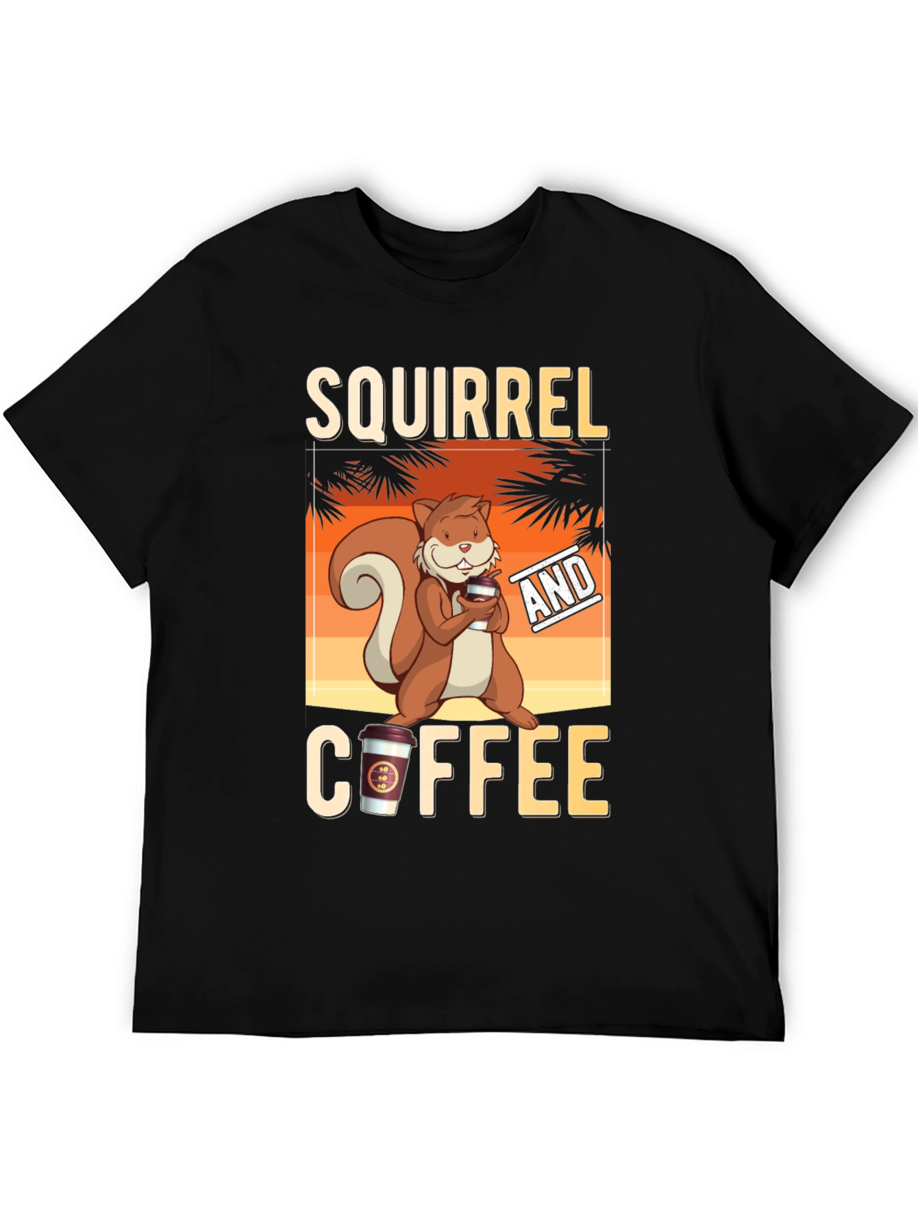 Squirrel and Coffee Graphic T-Shirt