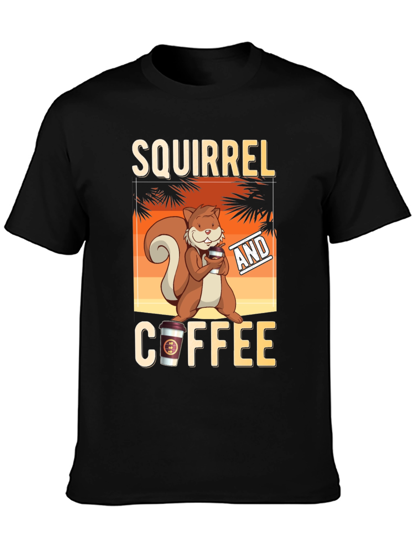 Squirrel and Coffee Graphic T-Shirt