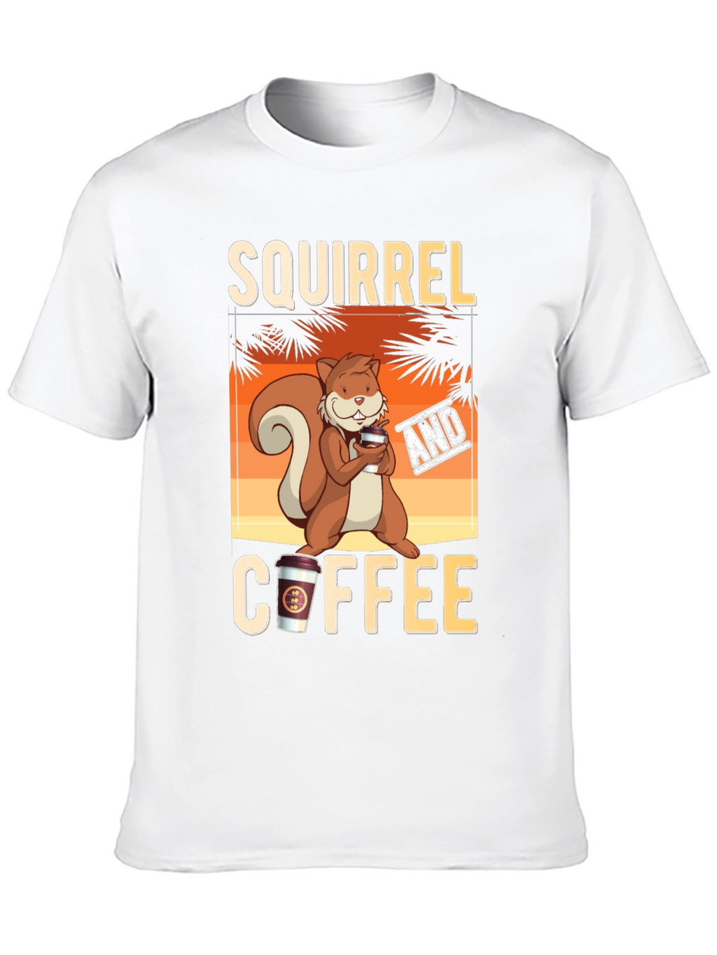 Squirrel and Coffee Graphic T-Shirt