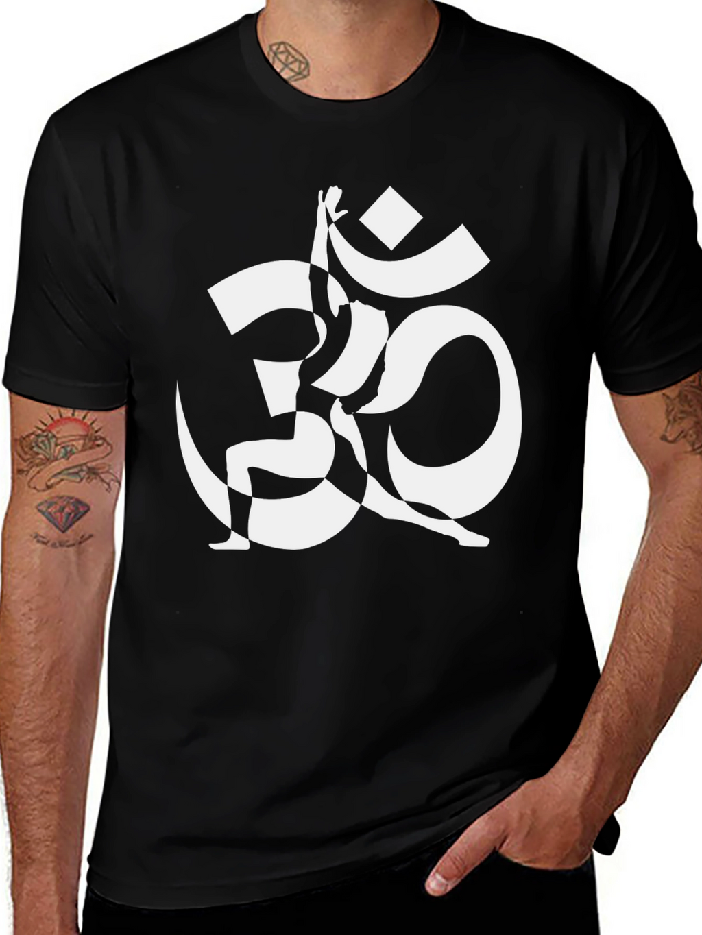 Yoga Om Symbol Graphic Tee - Black