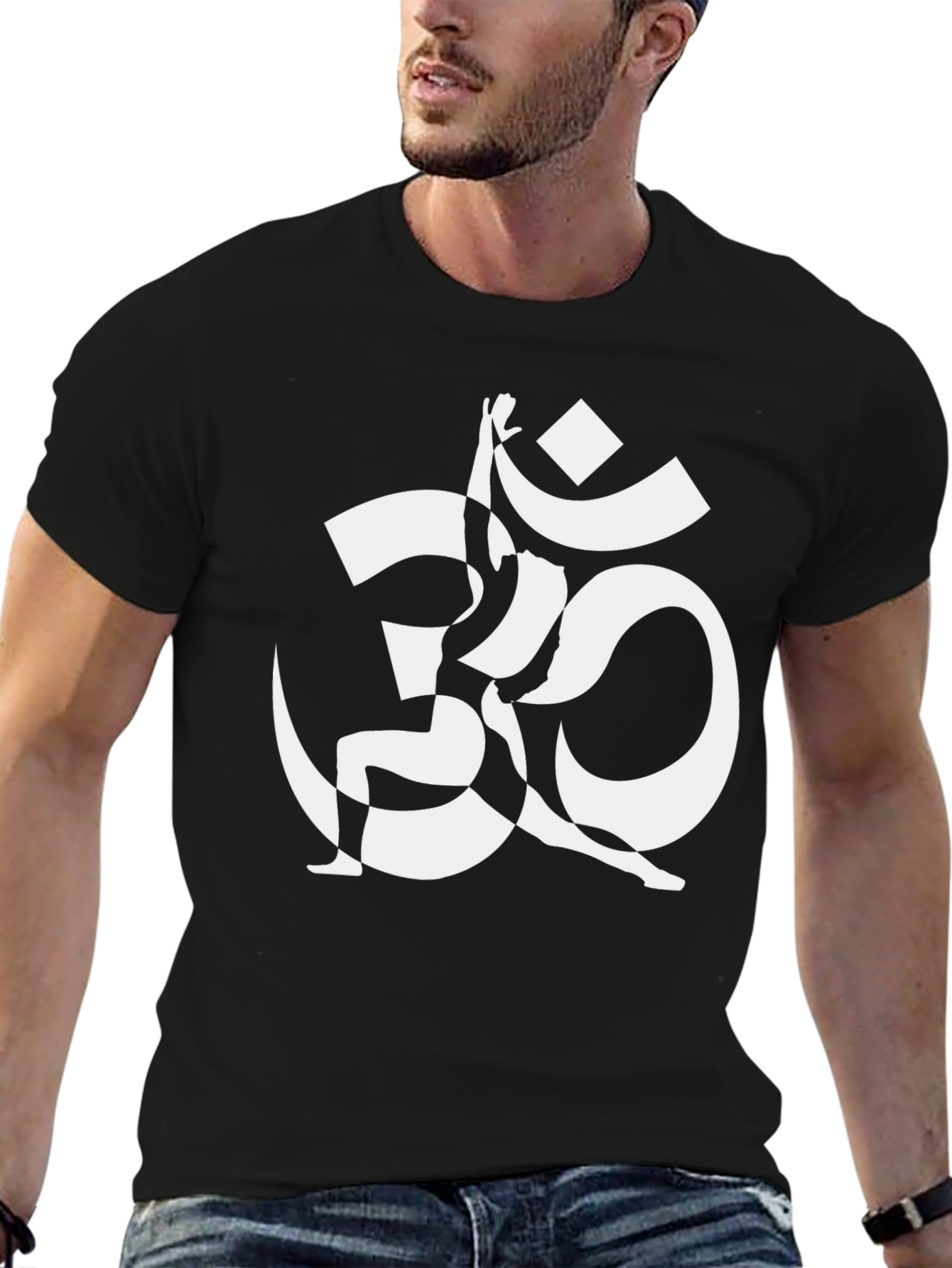 Yoga Om Symbol Graphic Tee - Black