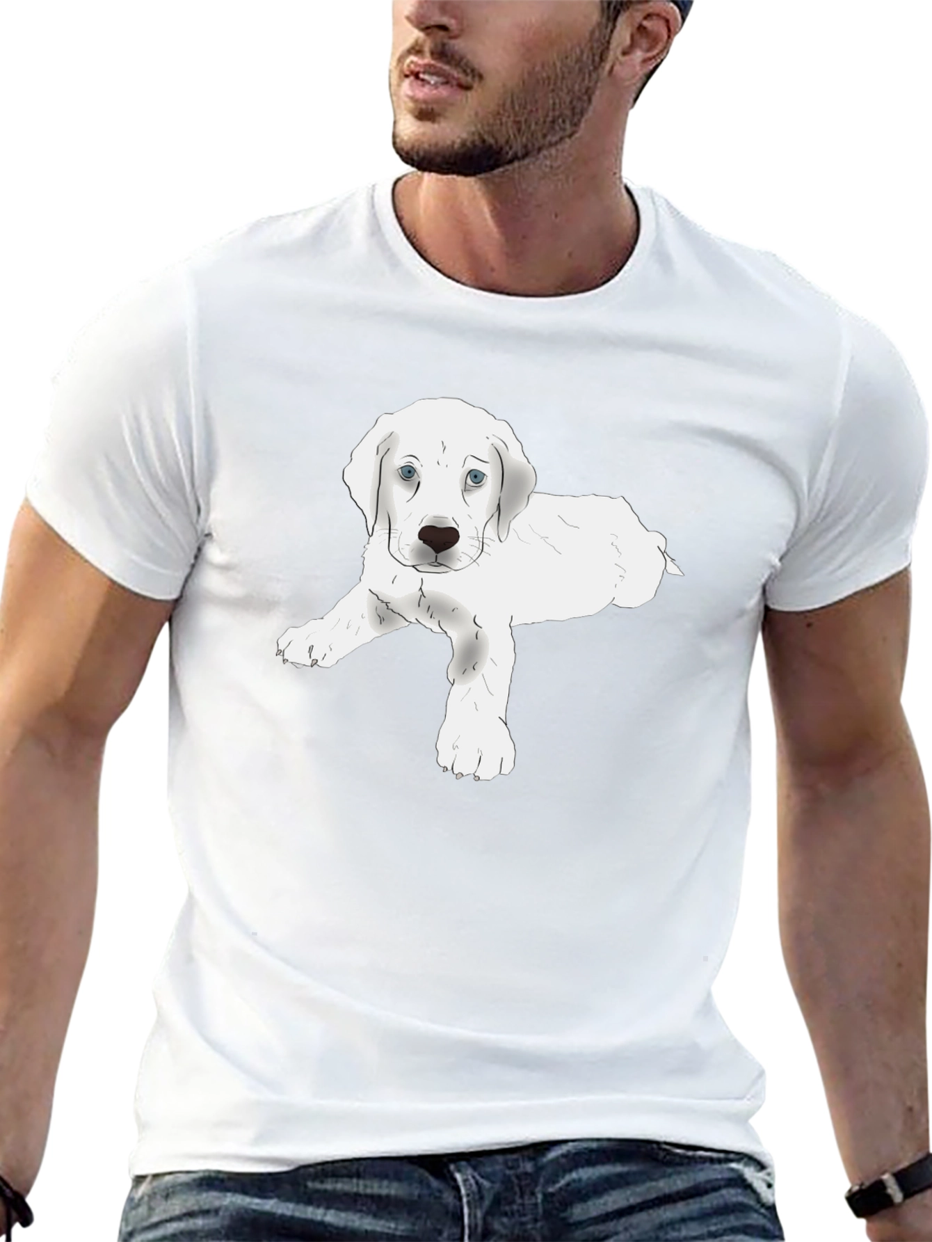 Cute Puppy Graphic Tee - Soft Cotton Blend T-Shirt