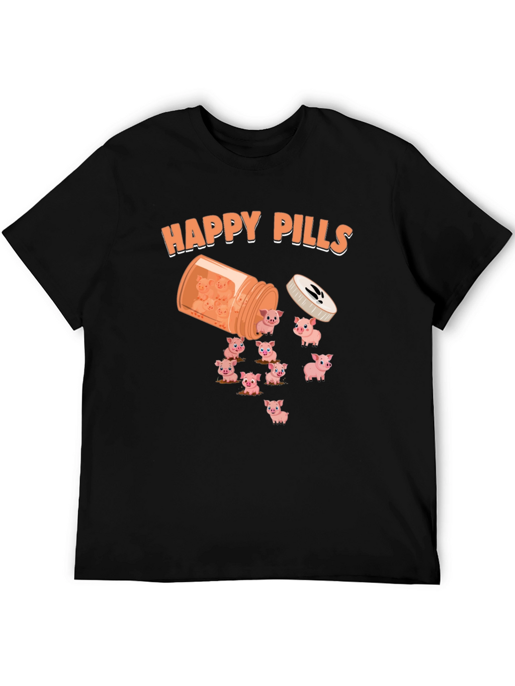 Happy Pills Pig T-Shirt - Cute Animal Graphic Tee
