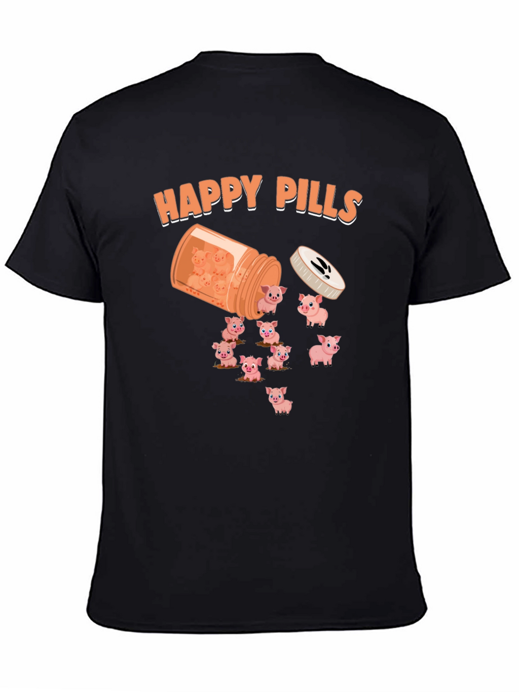 Happy Pills Pig T-Shirt - Cute Animal Graphic Tee