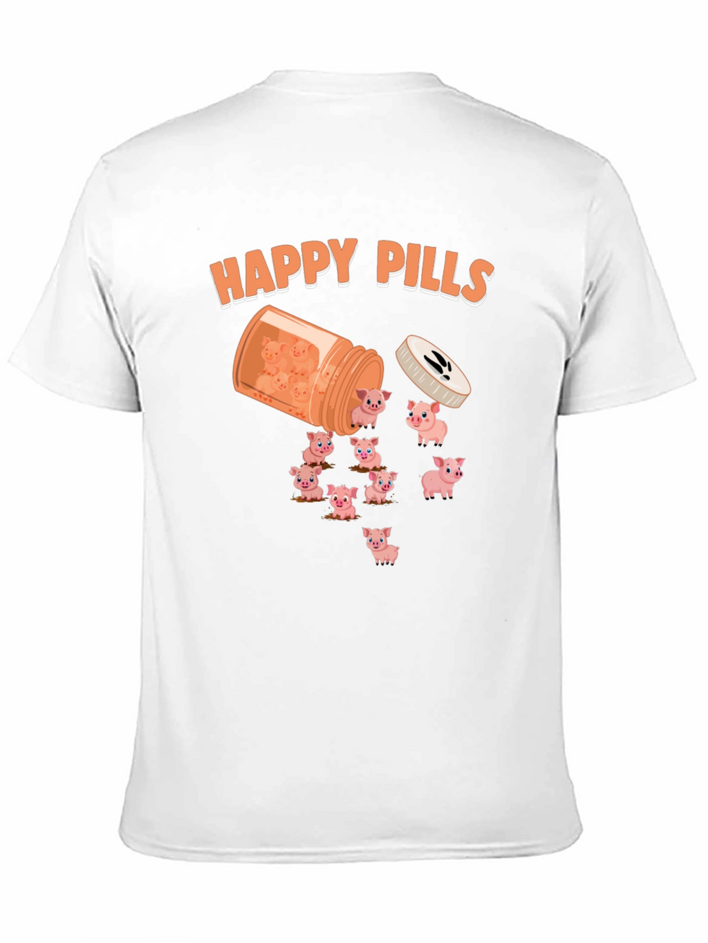 Happy Pills Pig T-Shirt - Cute Animal Graphic Tee