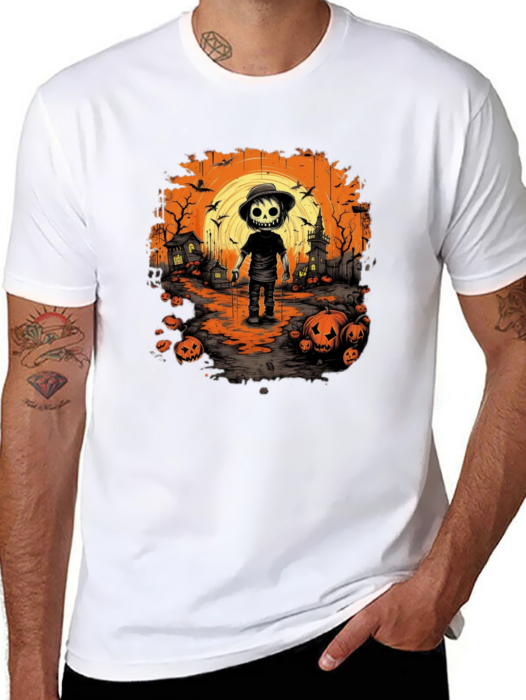 Halloween Skeleton Graphic T-Shirt