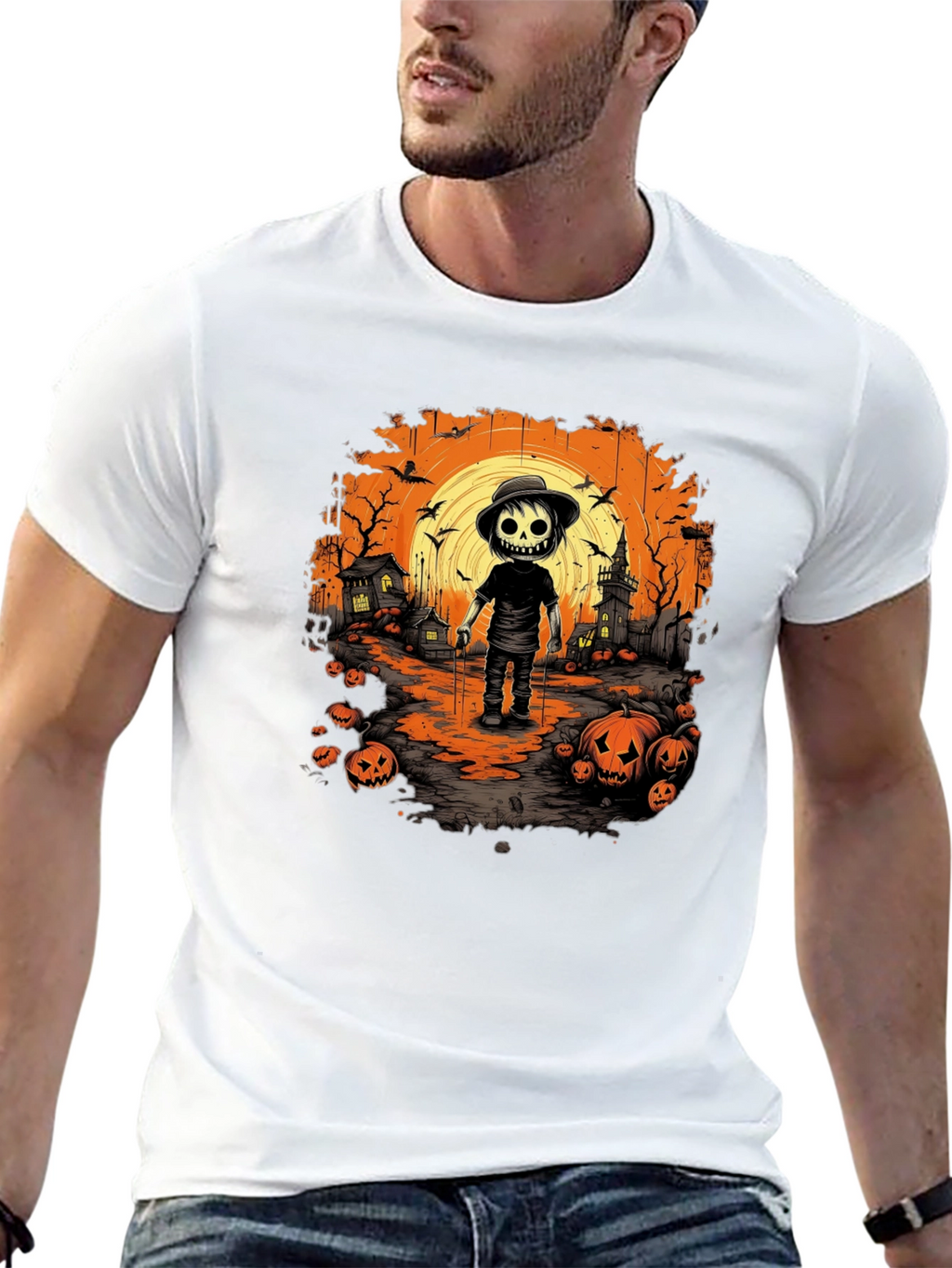 Halloween Skeleton Graphic T-Shirt