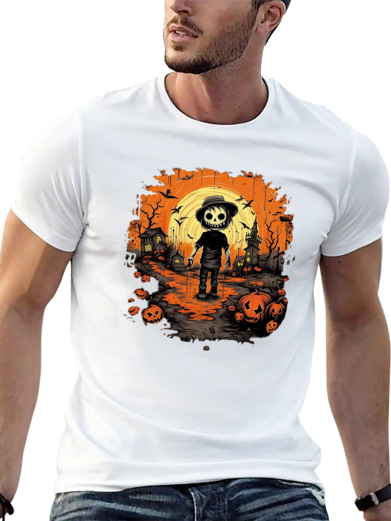 Halloween Skeleton Graphic T-Shirt